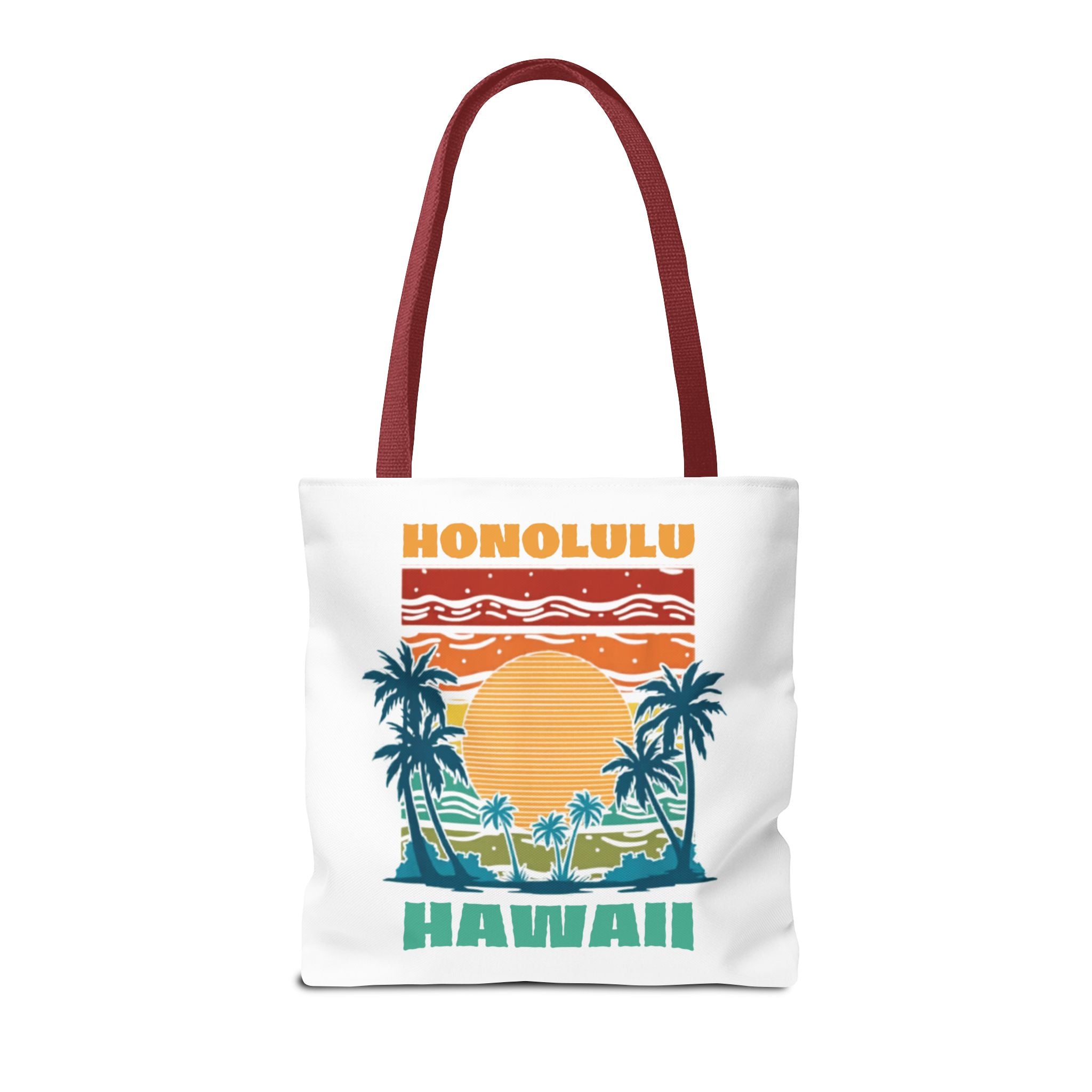 Honolulu Hawaii Sunset Tote Bag – Vintage Palm Beach Vacation Tote