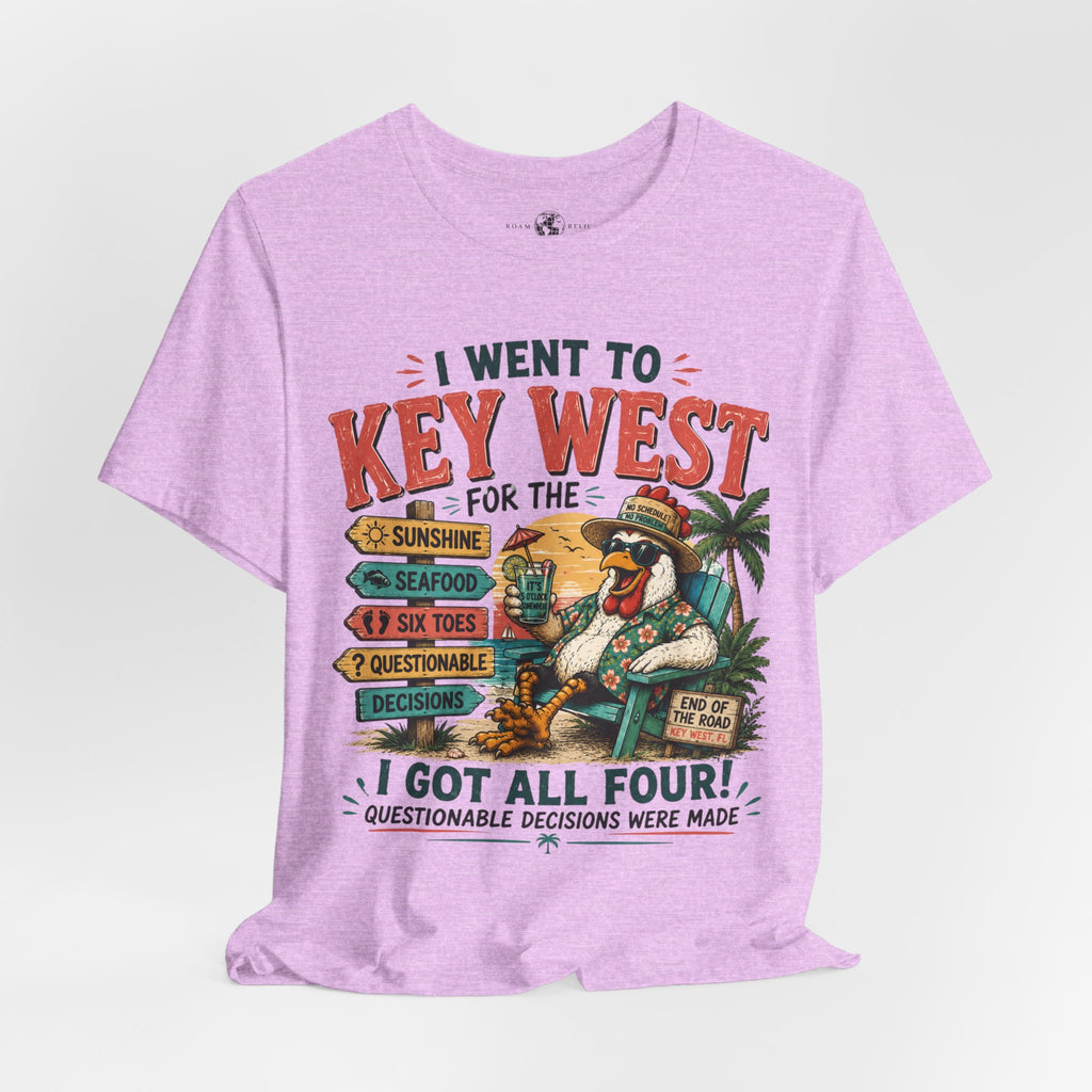 Key West Vacation T‑Shirt — "I Went to Key West for the Sunshine, Seafood, Six Toes & Questionable Decisions Were Made"