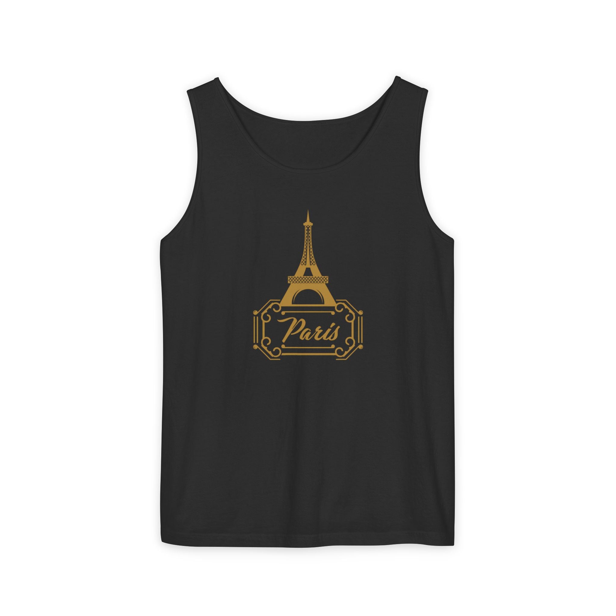 Paris Eiffel Tower Tank Top — Elegant Gold Paris Graphic