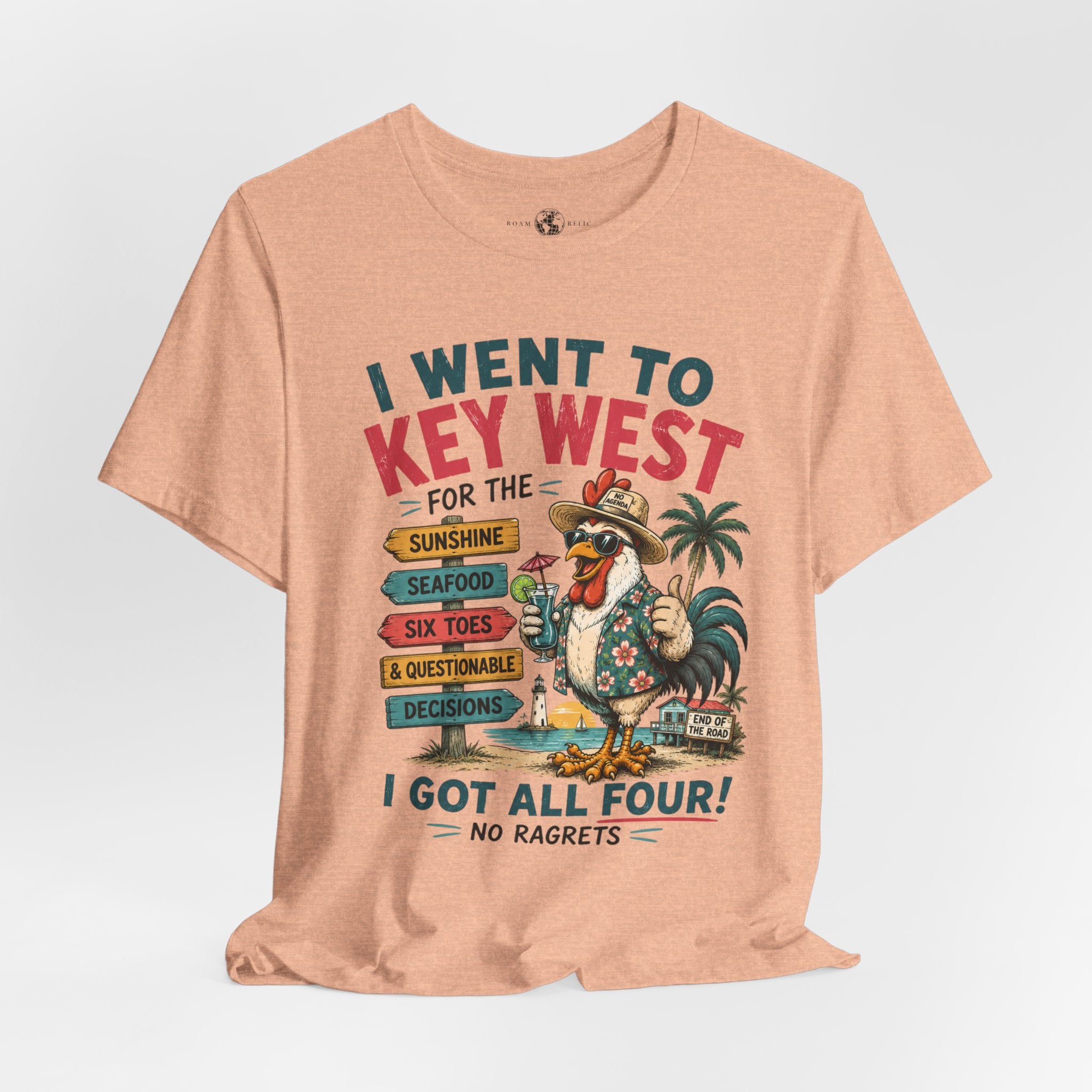 Key West Vacation T‑Shirt — “I Went to Key West for the Sunshine, Seafood, Six Toes & Questionable Decisions” - No Ragrets