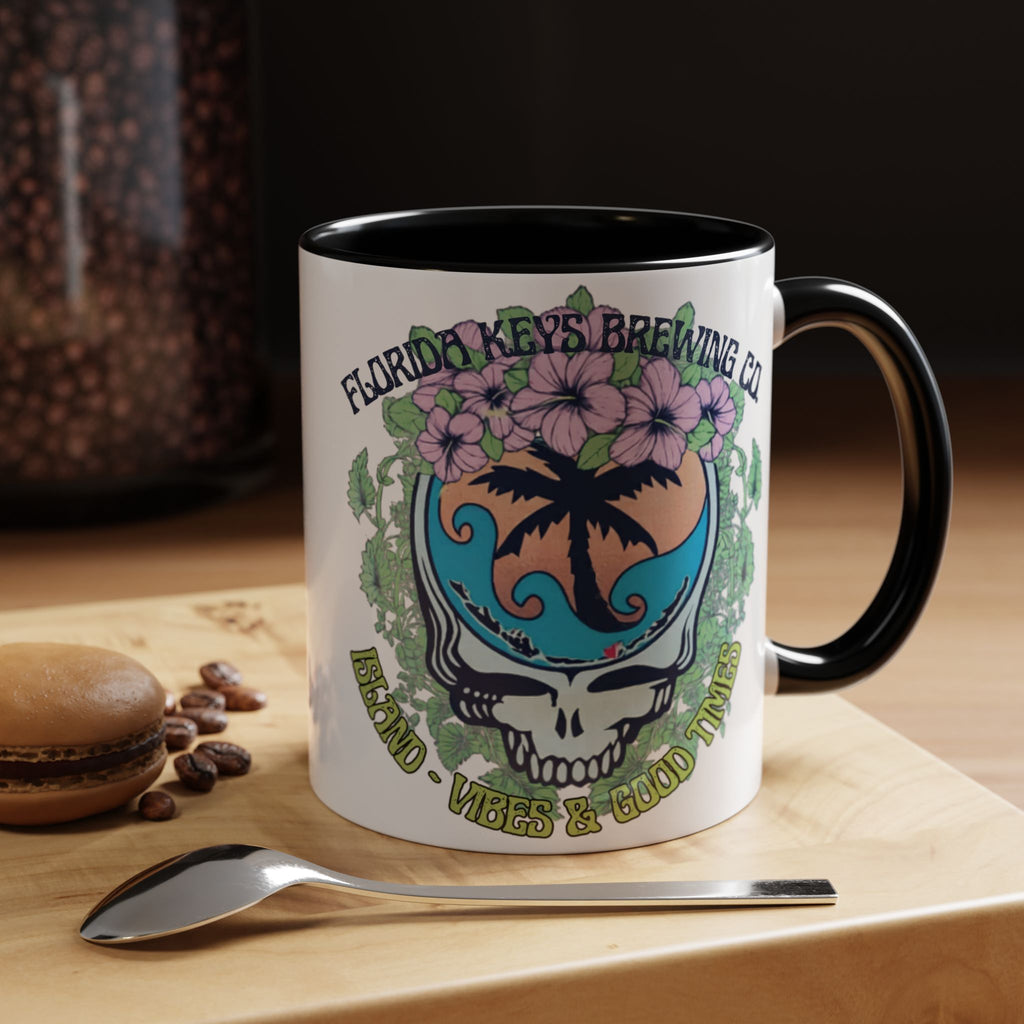 Coffee Mug — Tropical Island Vibes & Good Times Skull Design Key West Florida
