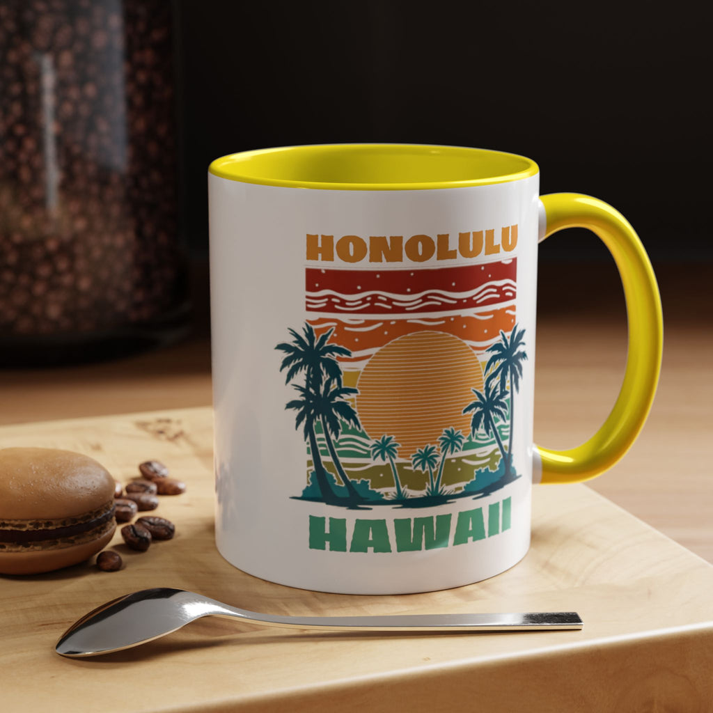 Honolulu Hawaii Vintage Sunset Coffee Mug (11/15oz)