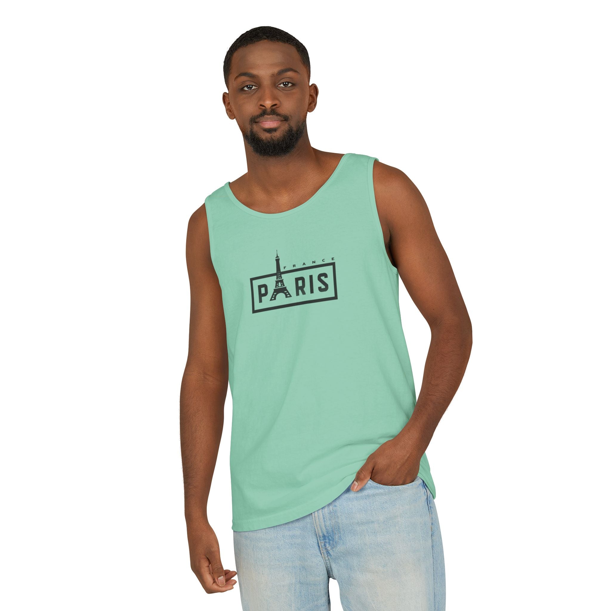 Paris Eiffel Tower Vintage Travel Tank Top — Retro French Graphic Tank