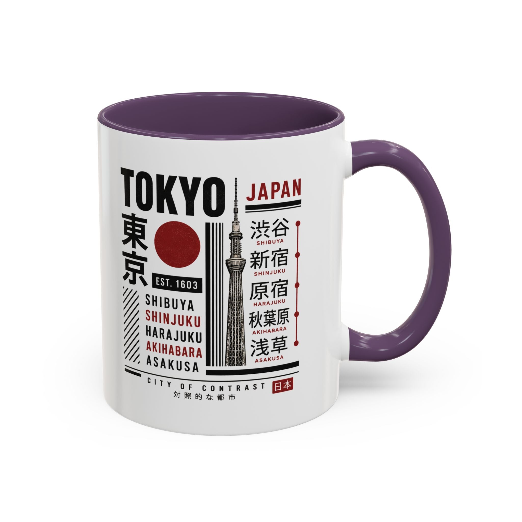 Tokyo Japan Accent Coffee Mug – Shibuya Shinjuku Harajuku Travel Souvenir (11/15oz)