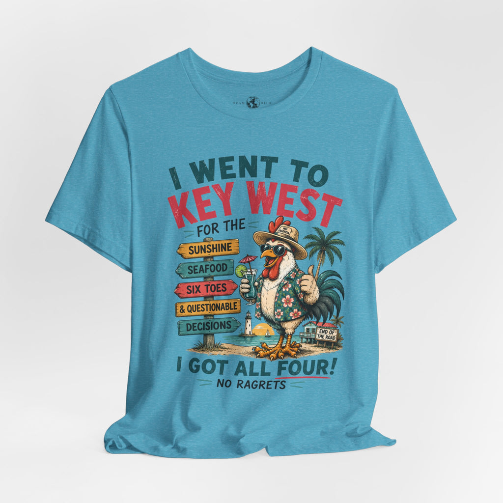 Key West Vacation T‑Shirt — “I Went to Key West for the Sunshine, Seafood, Six Toes & Questionable Decisions” - No Ragrets