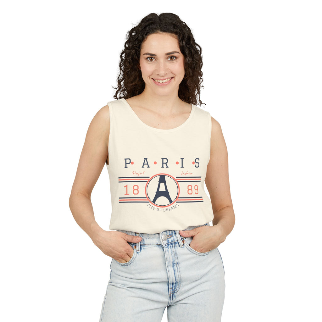 Paris 1889 Eiffel Tower Tank Top — Vintage French Travel Graphic Tank