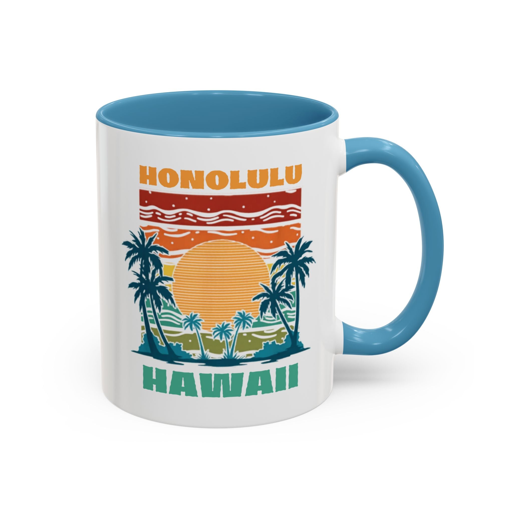 Honolulu Hawaii Vintage Sunset Coffee Mug (11/15oz)