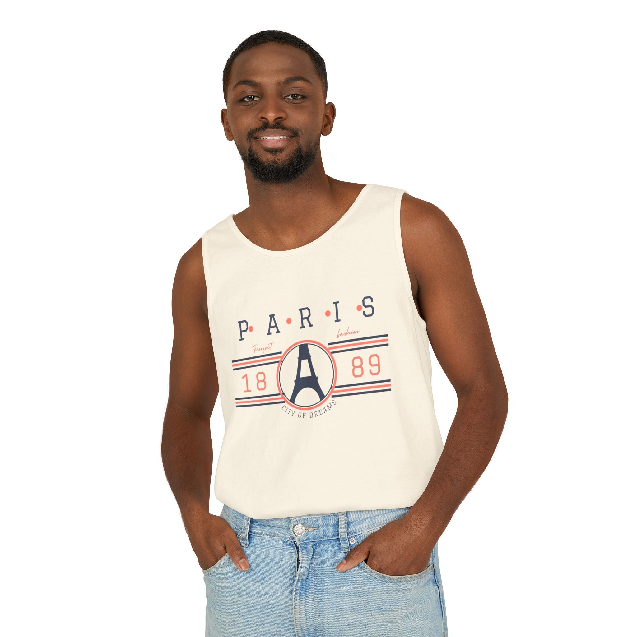Paris 1889 Eiffel Tower Tank Top — Vintage French Travel Graphic Tank