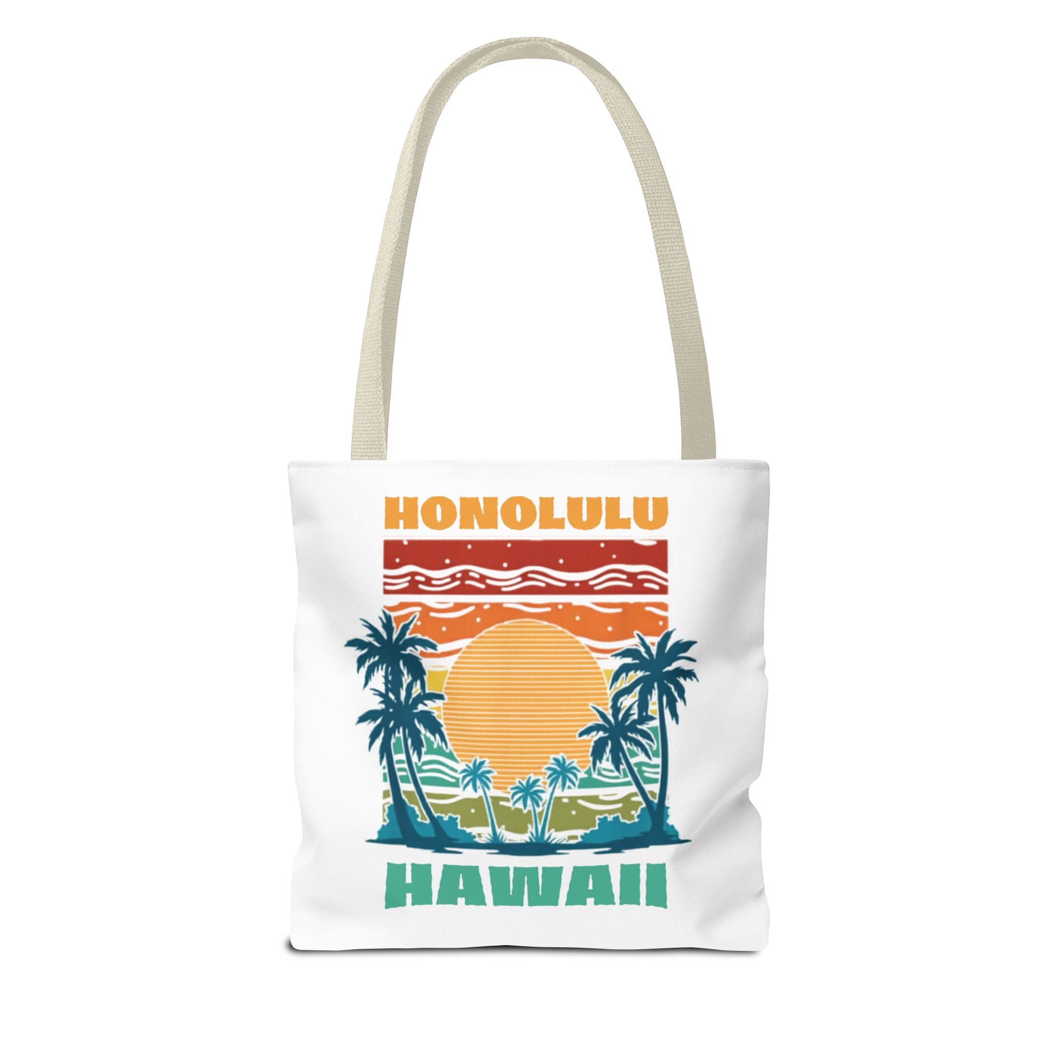 Honolulu Hawaii Sunset Tote Bag – Vintage Palm Beach Vacation Tote