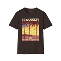 Hawaii Sunset T-Shirt — "Welcome to Adventure" Vintage Palm Beach Tee