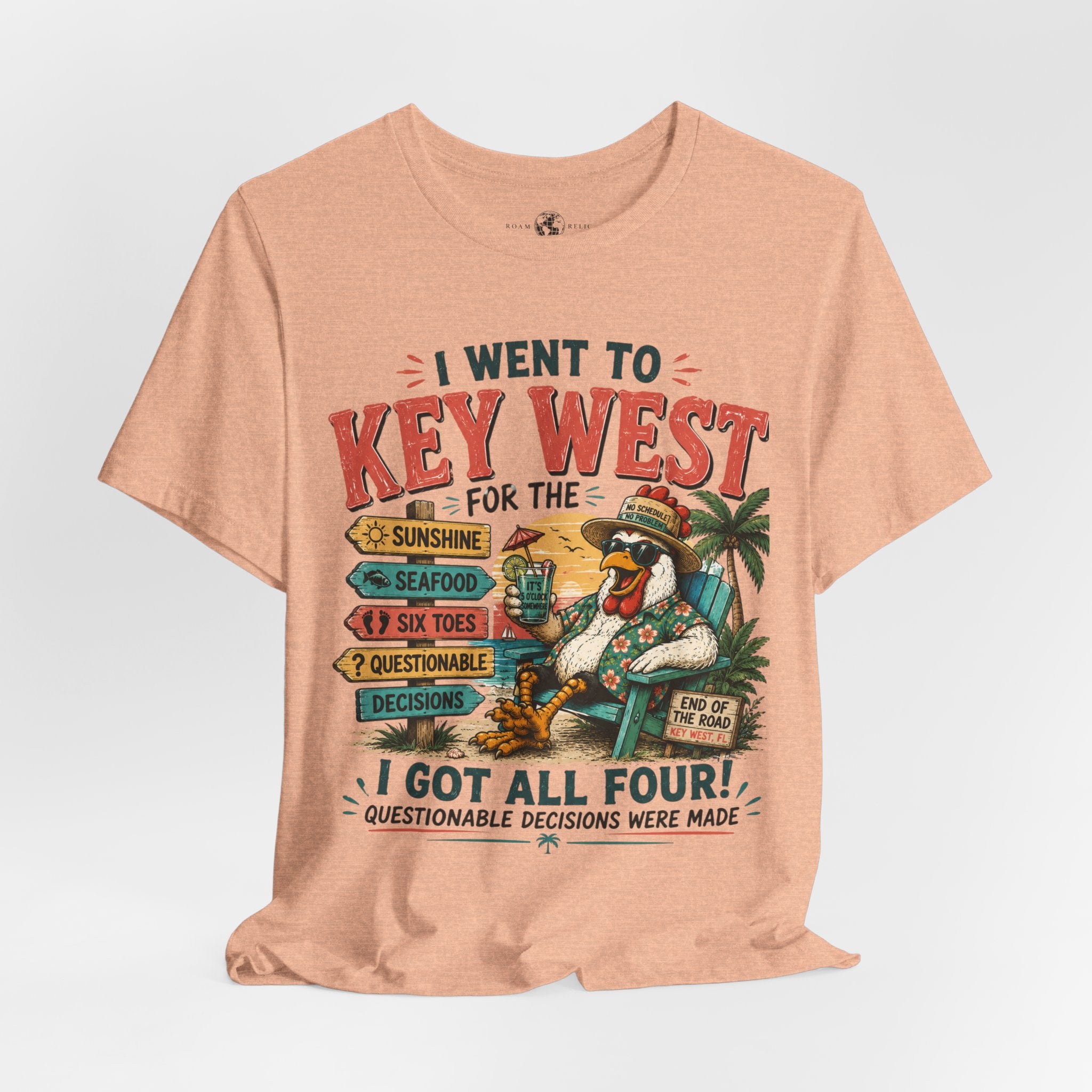 Key West Vacation T‑Shirt — "I Went to Key West for the Sunshine, Seafood, Six Toes & Questionable Decisions Were Made"