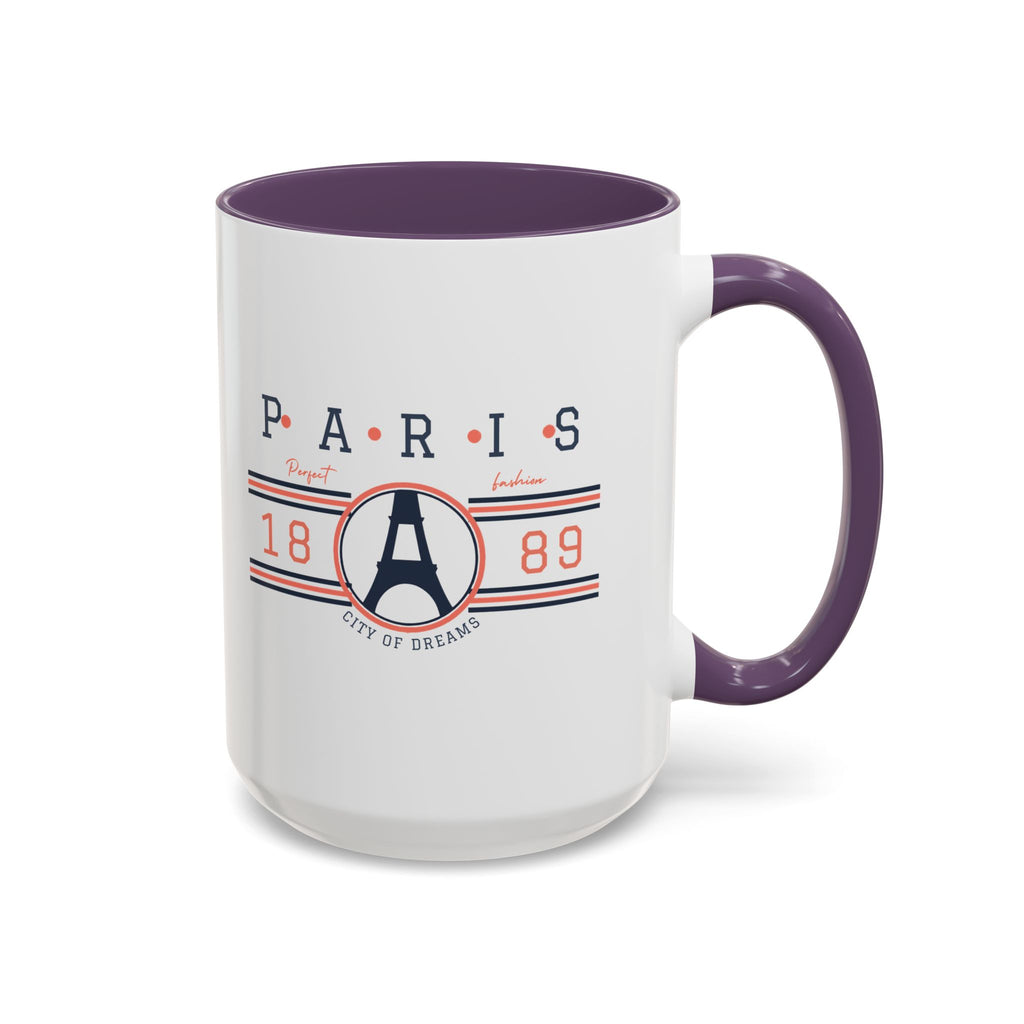Paris Eiffel Tower Accent Coffee Mug - City of Dreams 1889 Travel Souvenir