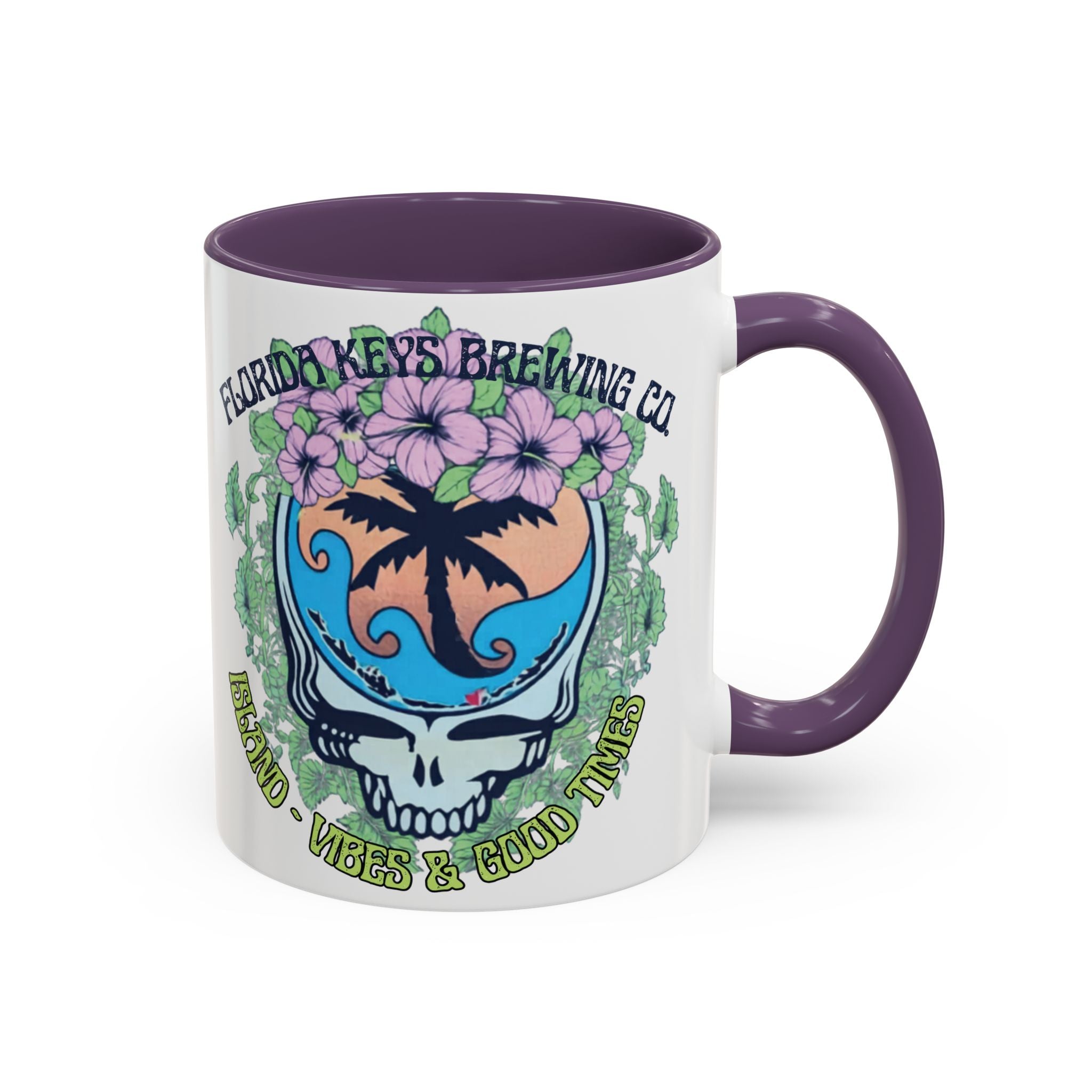 Coffee Mug — Tropical Island Vibes & Good Times Skull Design Key West Florida