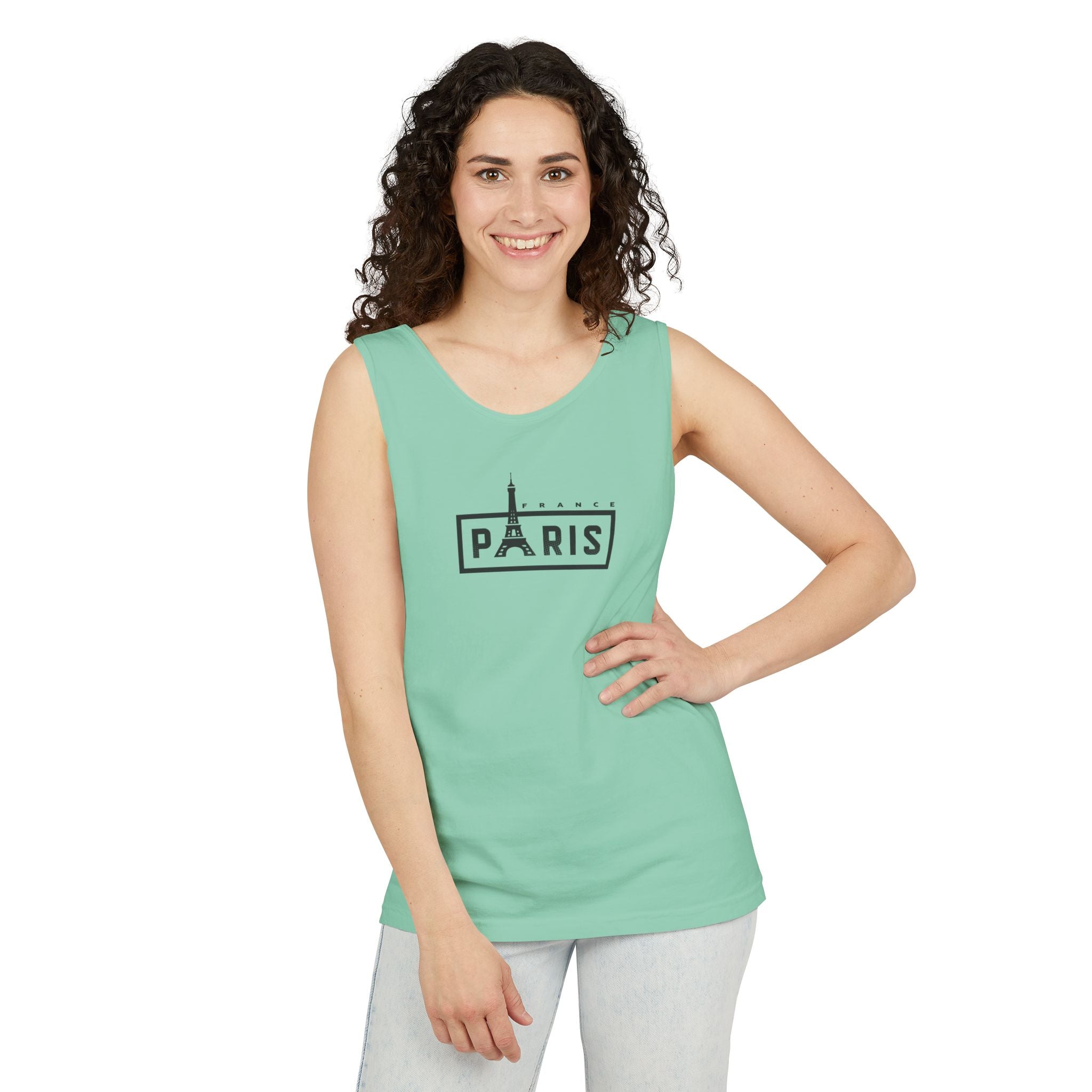 Paris Eiffel Tower Vintage Travel Tank Top — Retro French Graphic Tank