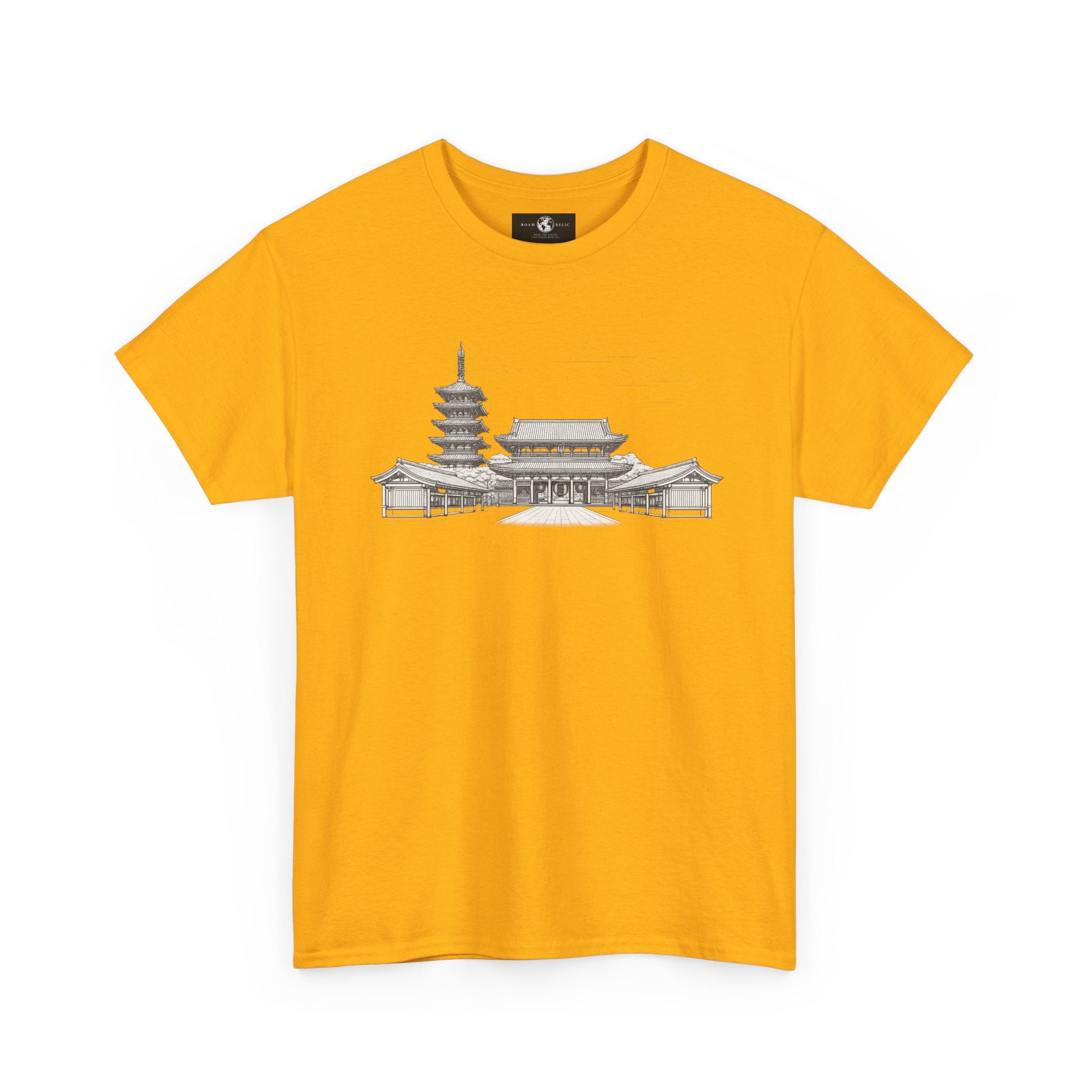 Senso‑ji Temple Outline Tee — Asakusa Japan Travel Graphic Shirt