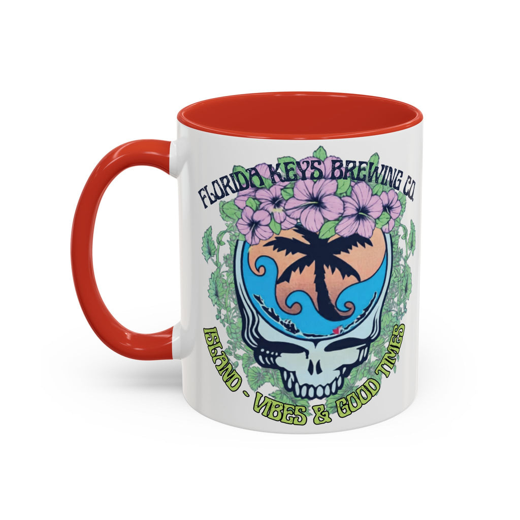Coffee Mug — Tropical Island Vibes & Good Times Skull Design Key West Florida