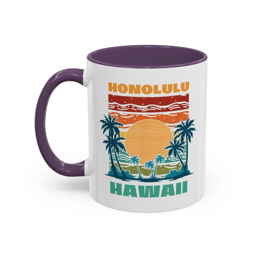 Honolulu Hawaii Vintage Sunset Coffee Mug (11/15oz)