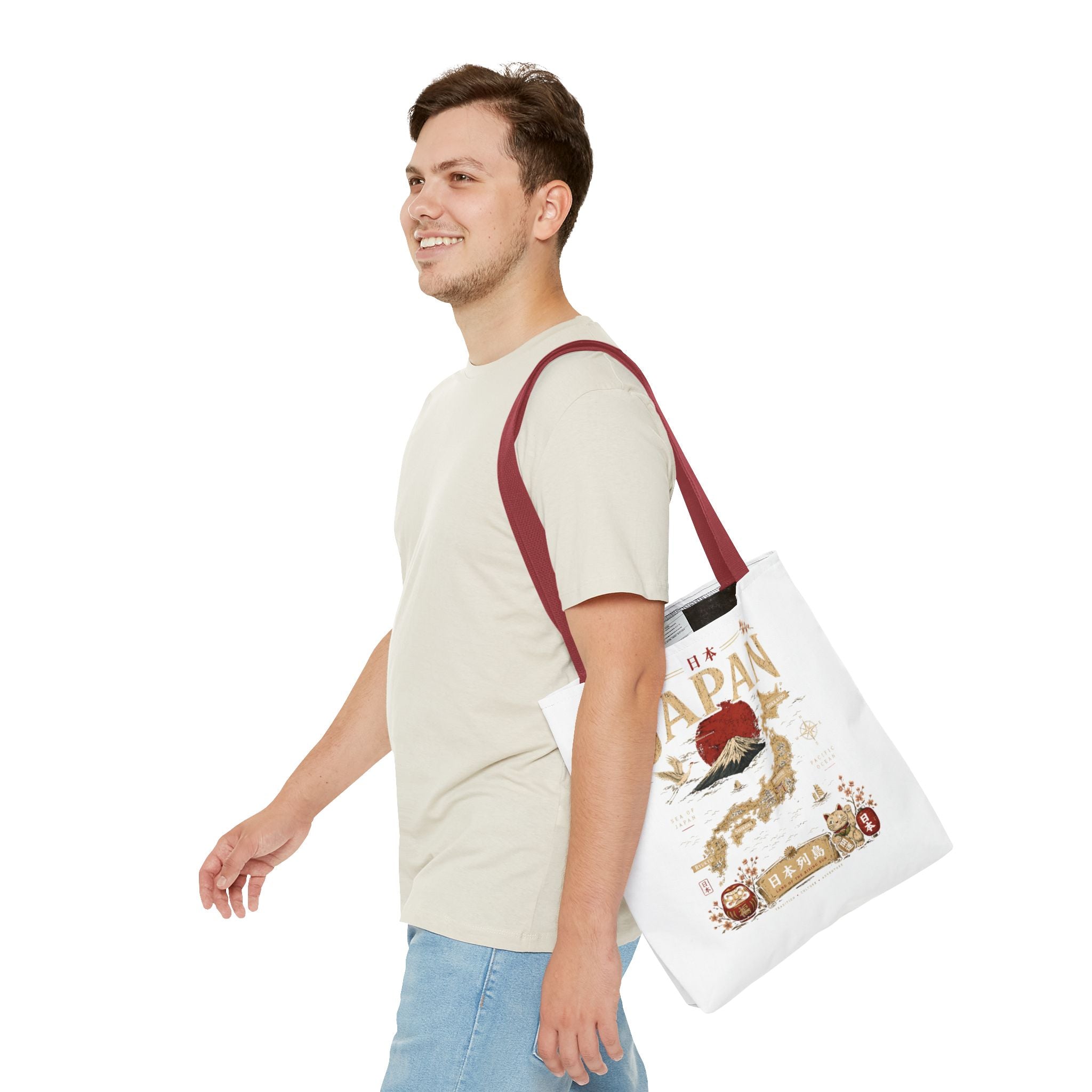 Japan Map Tote Bag – Mount Fuji & Rising Sun Travel Tote
