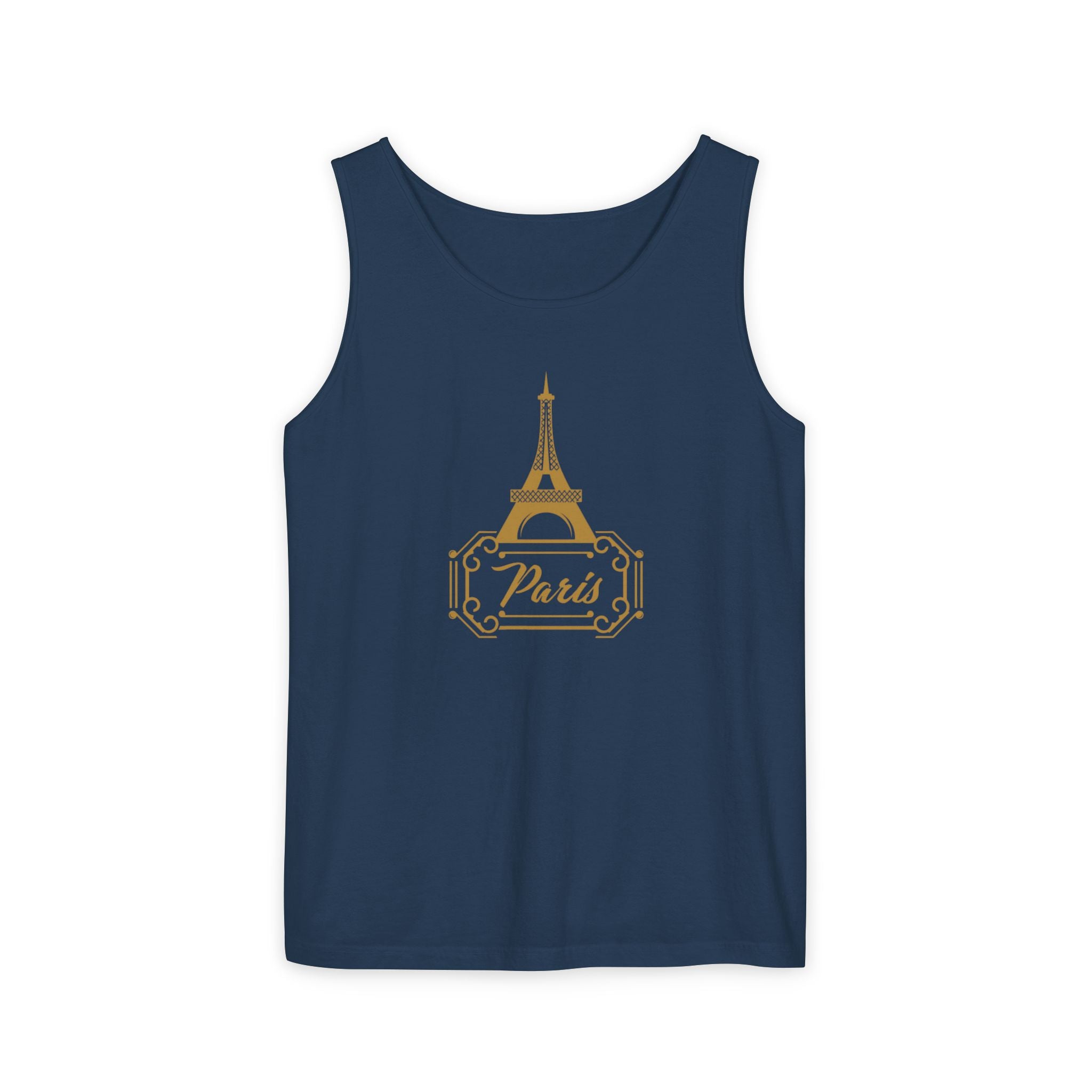 Paris Eiffel Tower Tank Top — Elegant Gold Paris Graphic