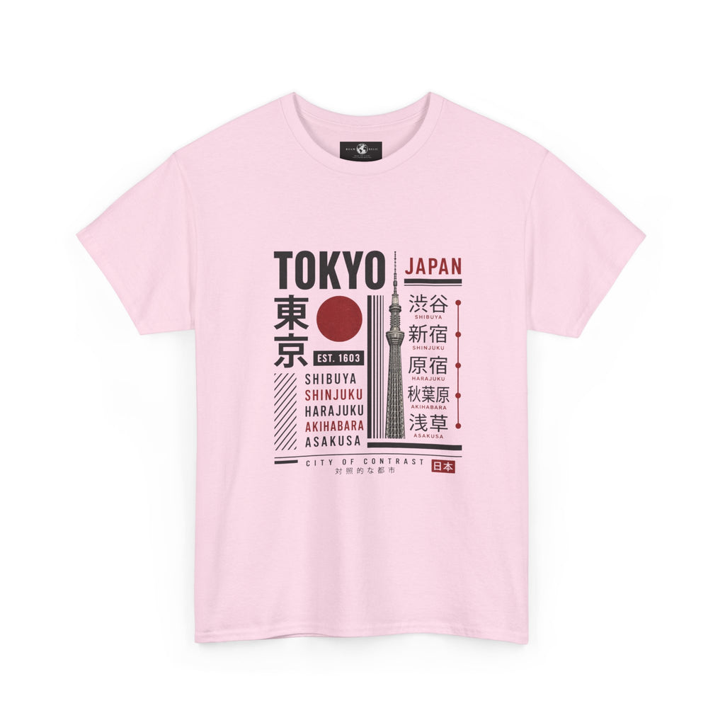 Tokyo Japan Graphic T-Shirt – Kanji City Names & Red Sun Travel Tee