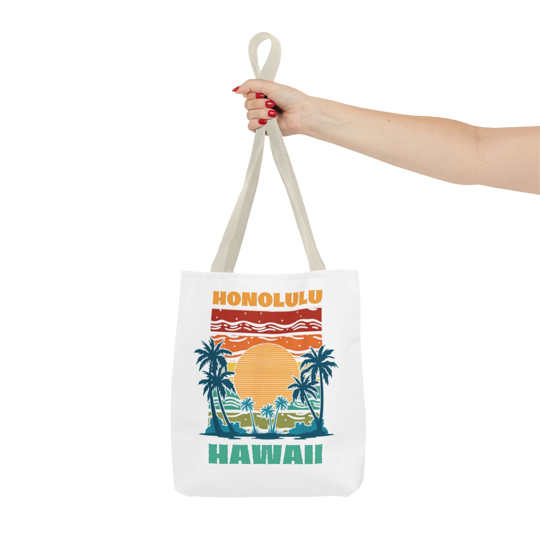 Honolulu Hawaii Sunset Tote Bag – Vintage Palm Beach Vacation Tote