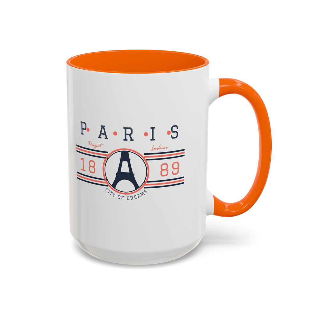 Paris Eiffel Tower Accent Coffee Mug - City of Dreams 1889 Travel Souvenir