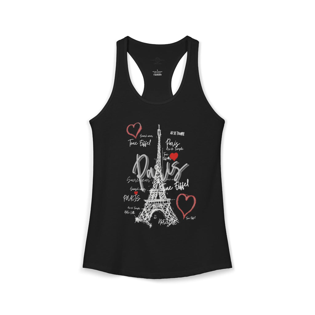 Paris Memories Racerback Tank — Chalky Graffiti Eiffel Tower Art