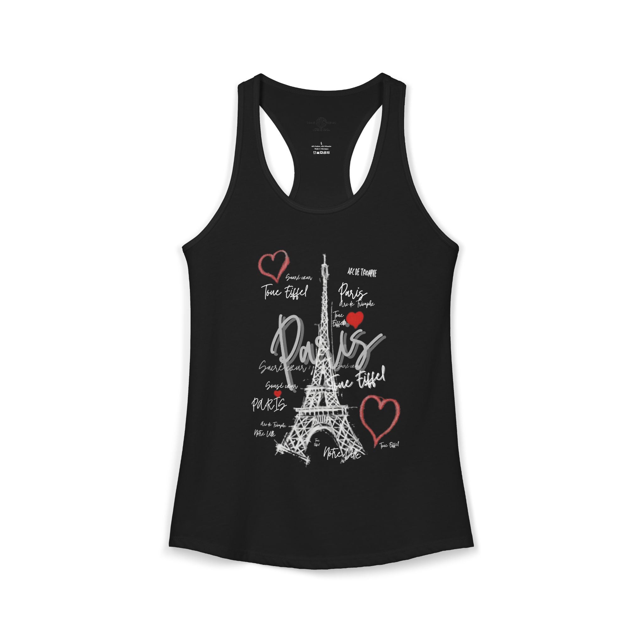 Paris Memories Racerback Tank — Chalky Graffiti Eiffel Tower Art