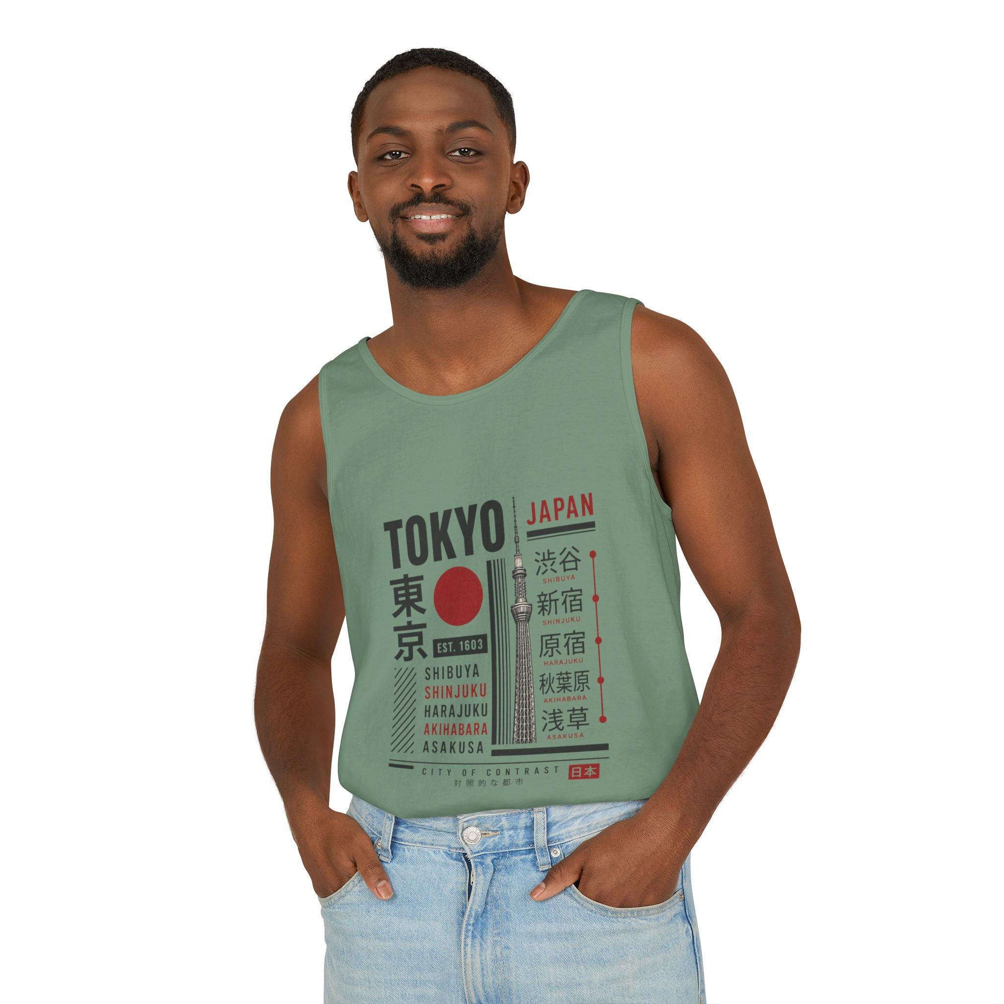 Tokyo Japan Graphic Tank Top — Japanese City Kanji Travel Tee