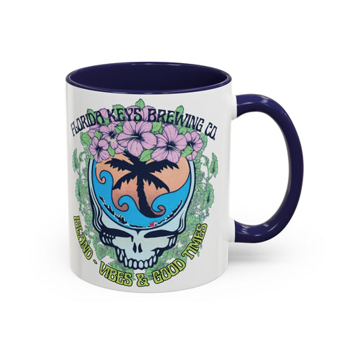 Coffee Mug — Tropical Island Vibes & Good Times Skull Design Key West Florida