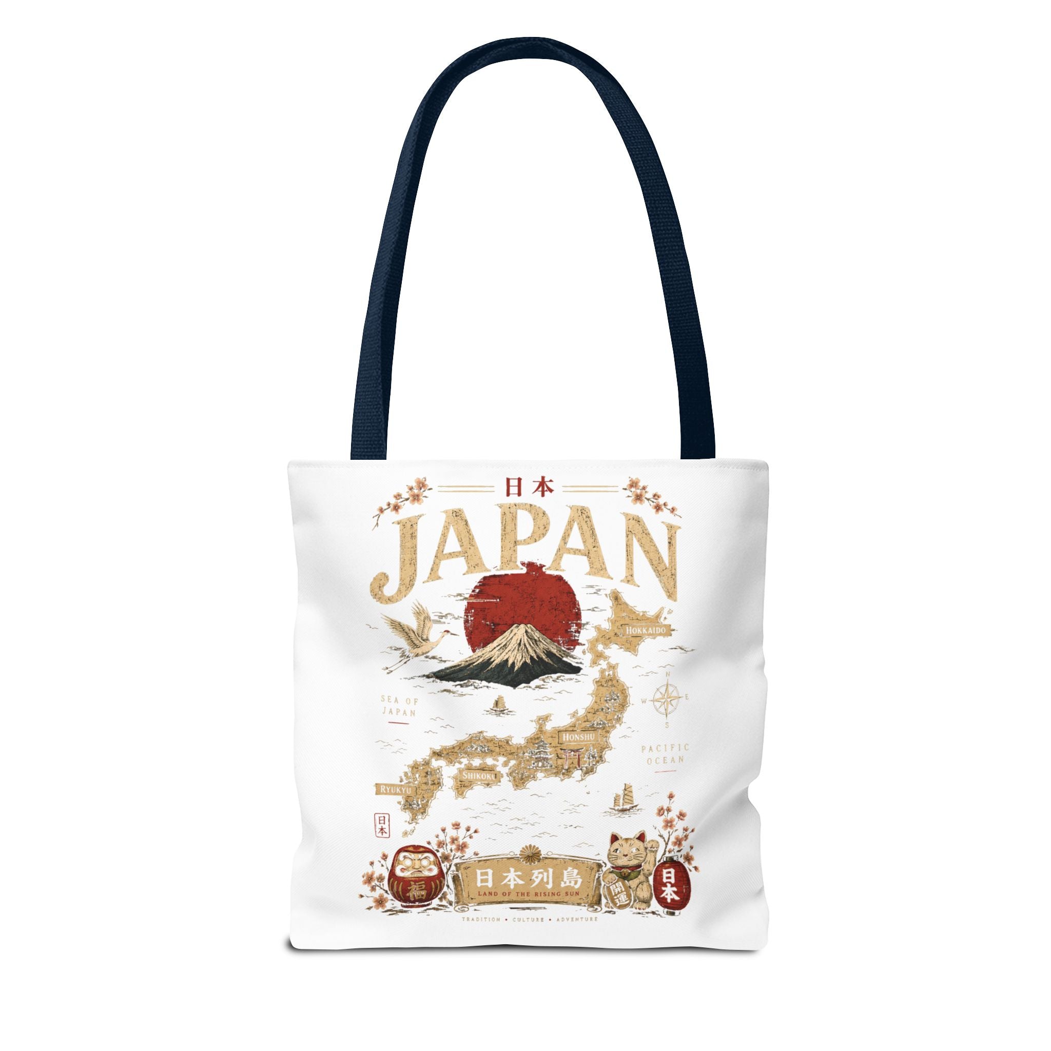 Japan Map Tote Bag – Mount Fuji & Rising Sun Travel Tote