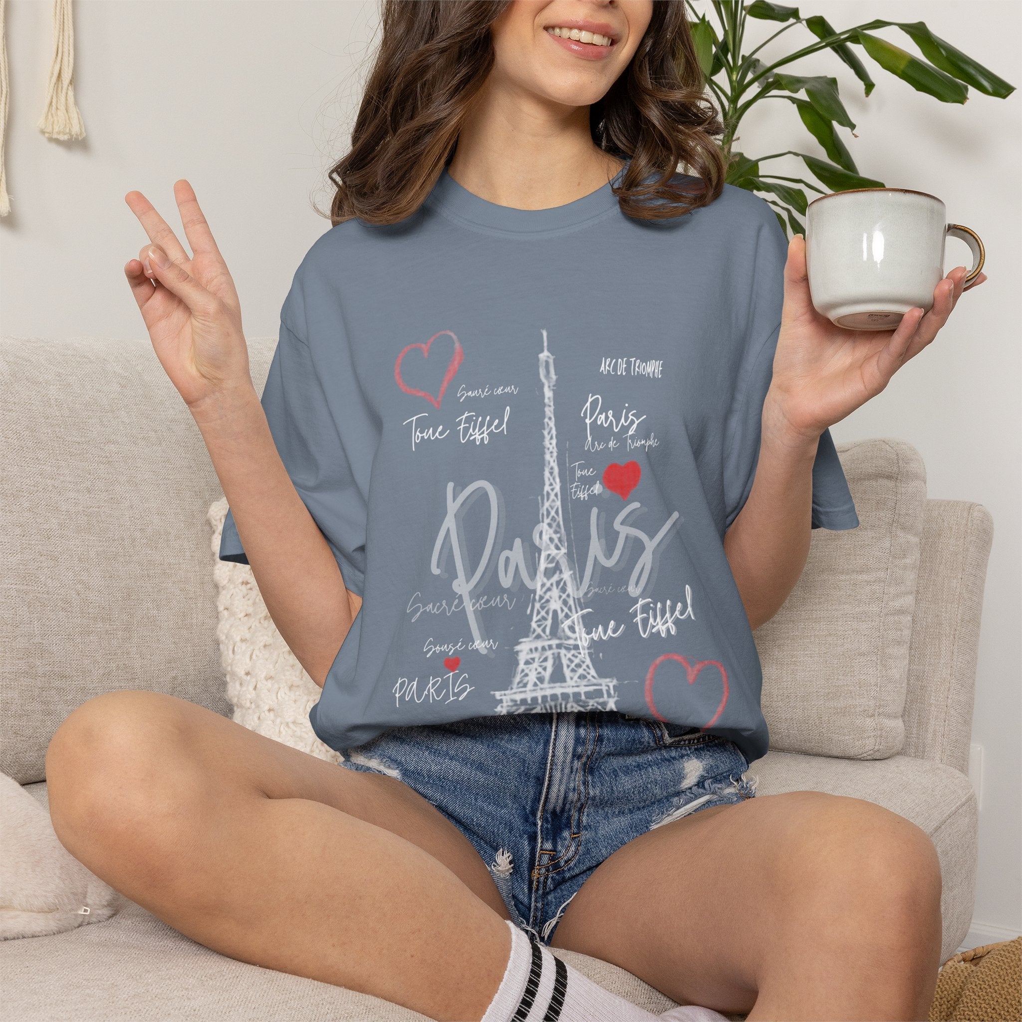 Paris Eiffel Tower T-Shirt — Romantic Heart Travel Tee