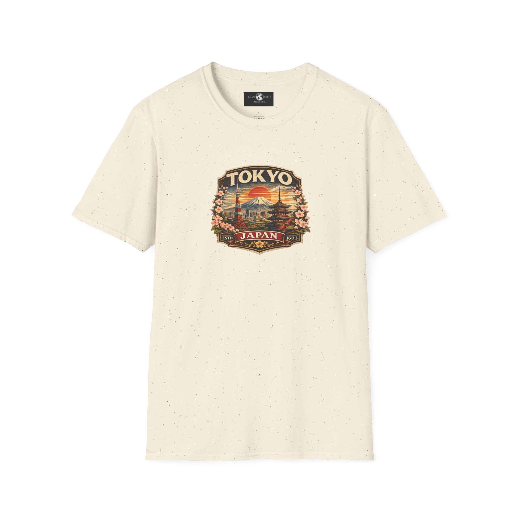Tokyo Japan Vintage Badge T-Shirt — Mt. Fuji & Pagoda Travel Souvenir Tee