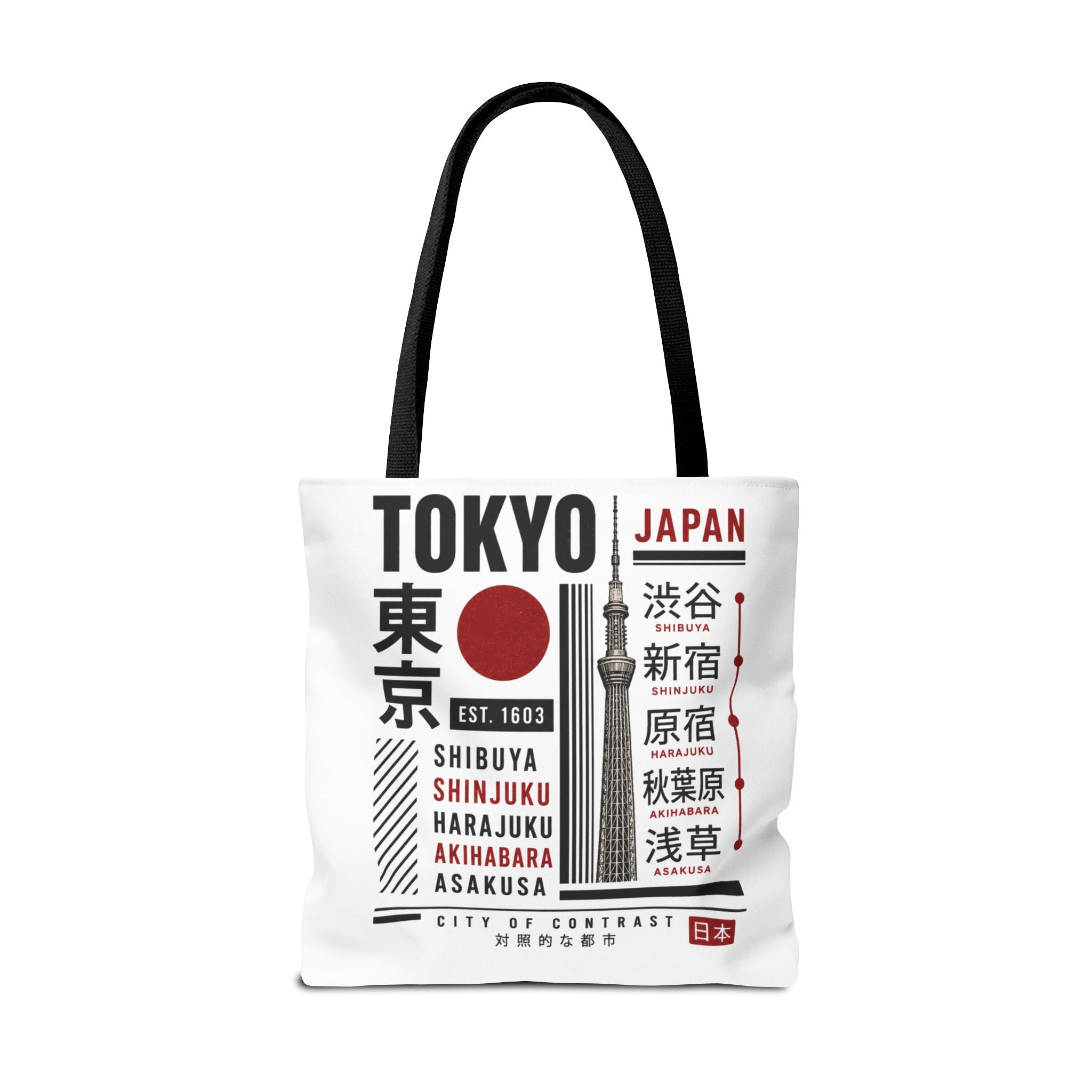 Tokyo Japan Graphic Tote Bag — Shibuya Shinjuku Harajuku Akihabara Asakusa Design