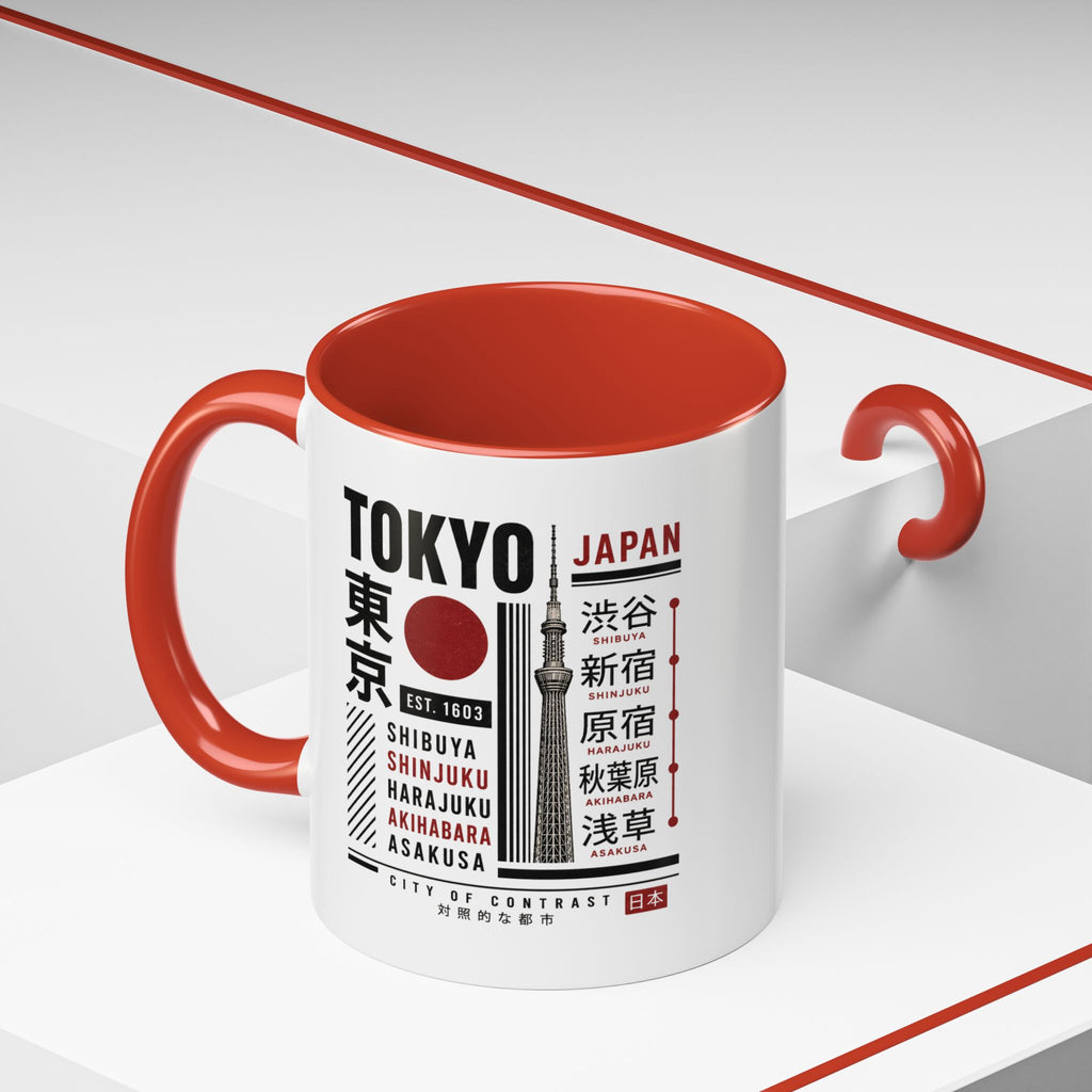 Tokyo Japan Accent Coffee Mug – Shibuya Shinjuku Harajuku Travel Souvenir (11/15oz)