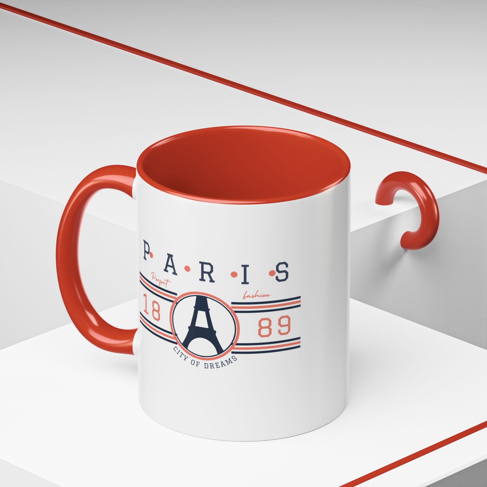 Paris Eiffel Tower Accent Coffee Mug - City of Dreams 1889 Travel Souvenir