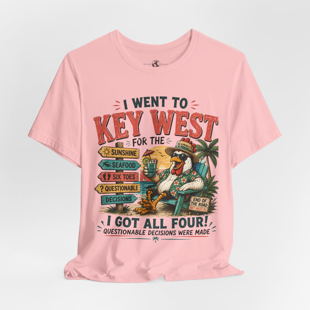 Key West Vacation T‑Shirt — "I Went to Key West for the Sunshine, Seafood, Six Toes & Questionable Decisions Were Made"