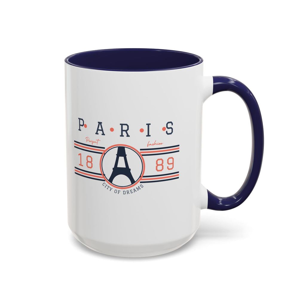 Paris Eiffel Tower Accent Coffee Mug - City of Dreams 1889 Travel Souvenir