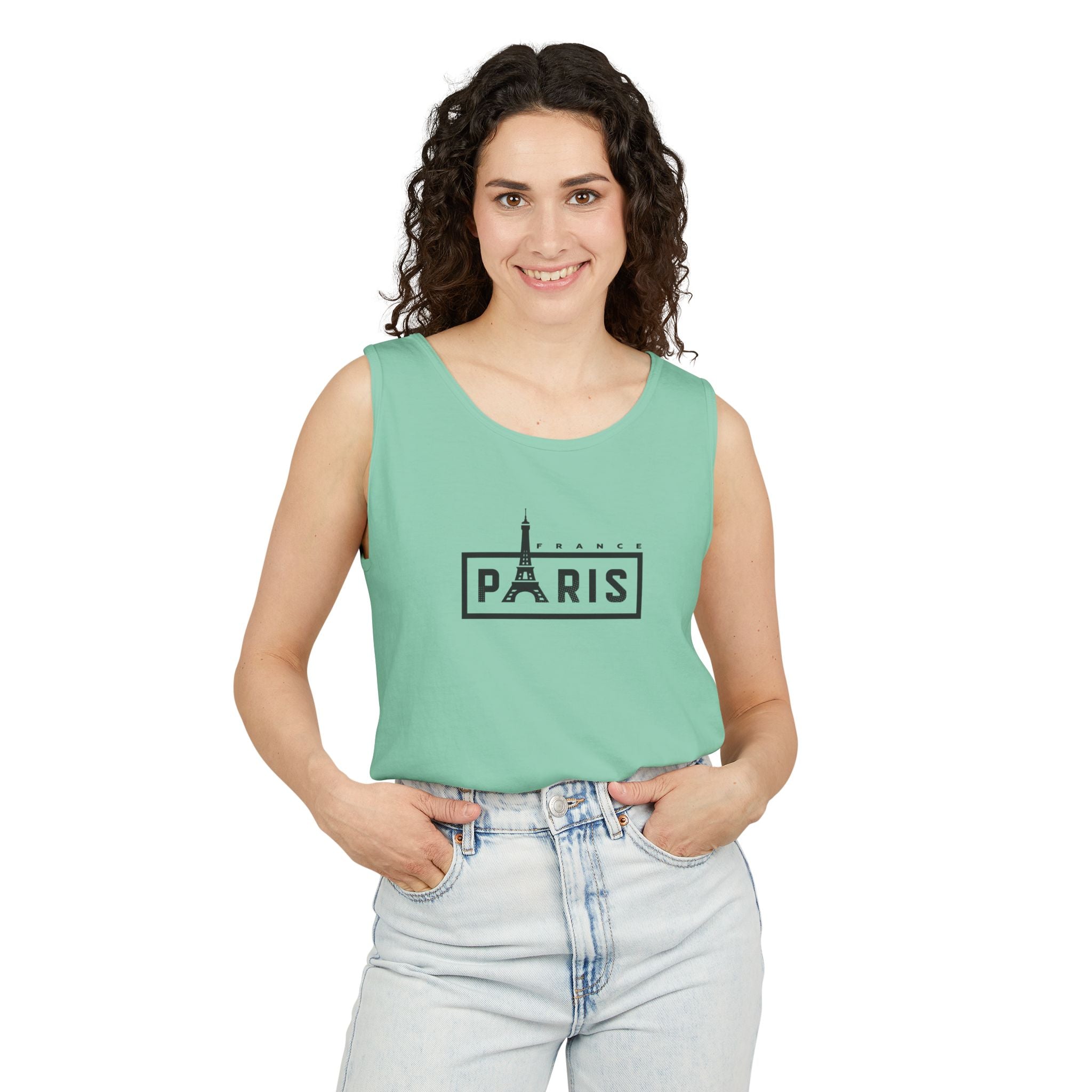 Paris Eiffel Tower Vintage Travel Tank Top — Retro French Graphic Tank