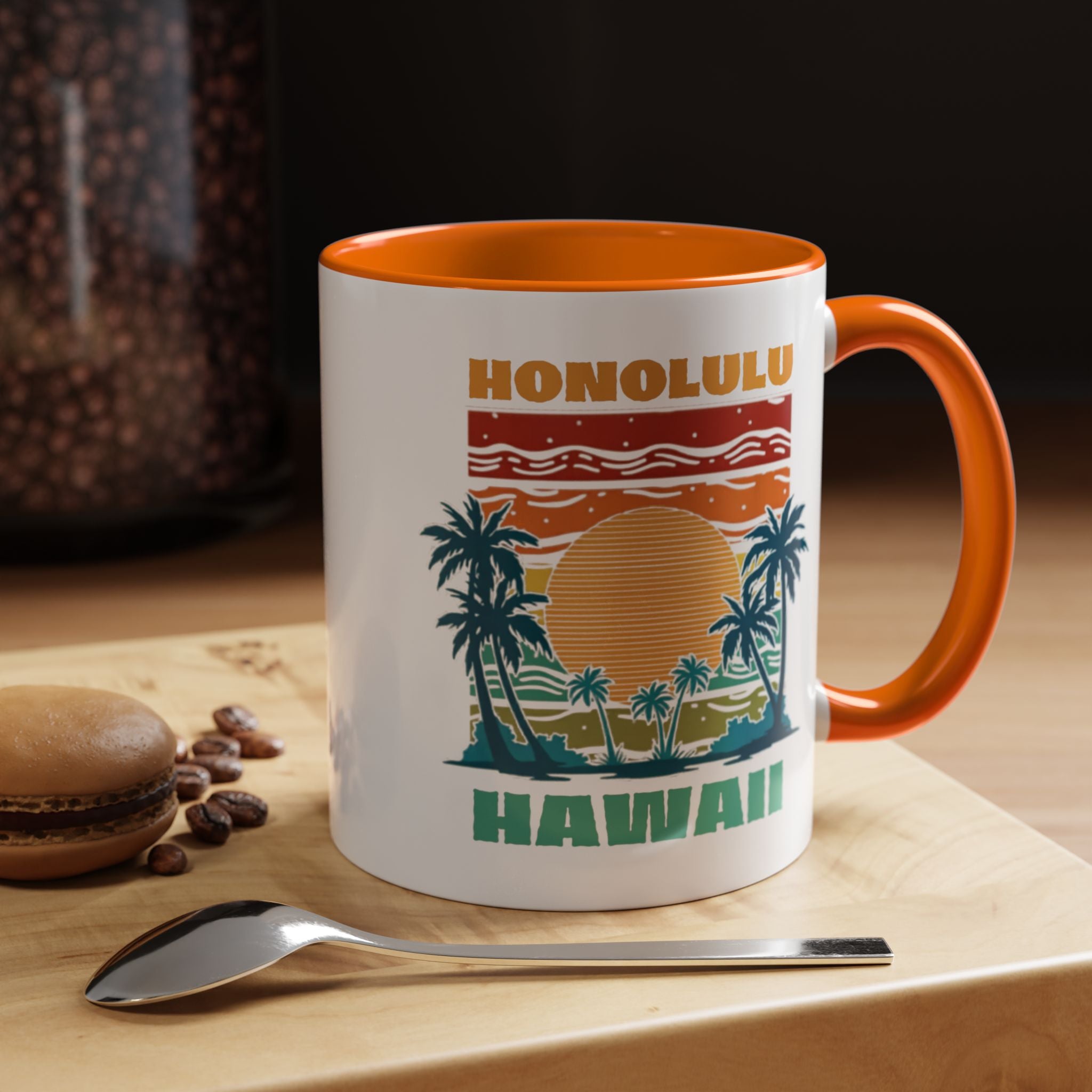 Honolulu Hawaii Vintage Sunset Coffee Mug (11/15oz)