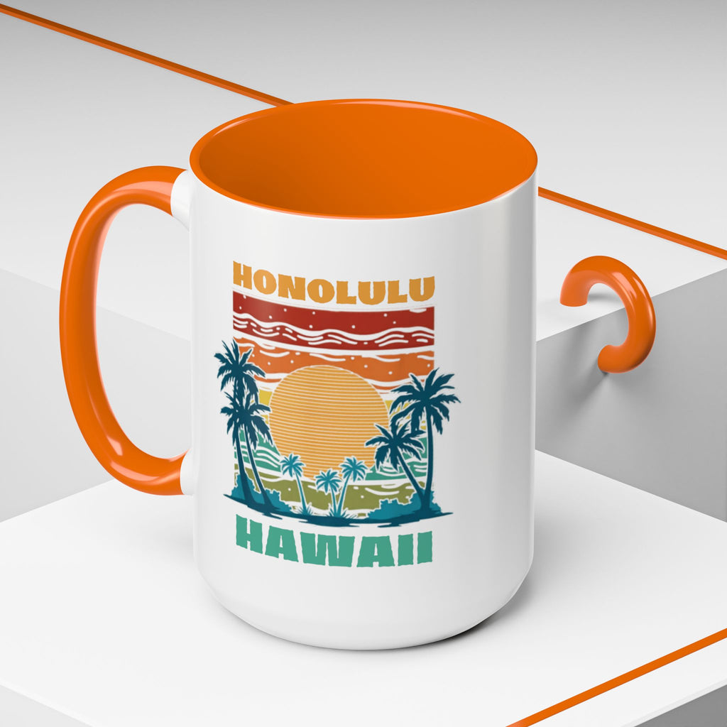 Honolulu Hawaii Vintage Sunset Coffee Mug (11/15oz)