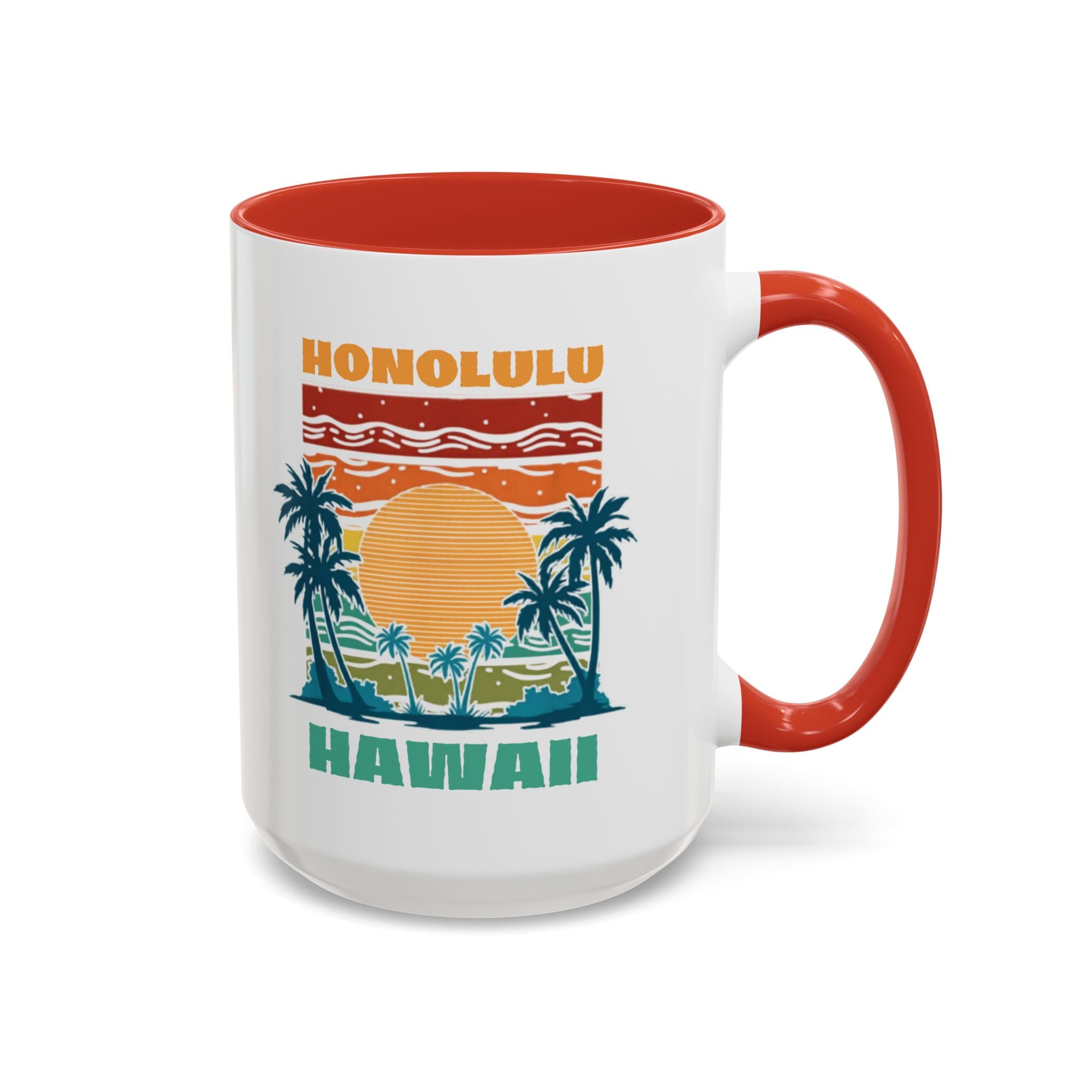 Honolulu Hawaii Vintage Sunset Coffee Mug (11/15oz)