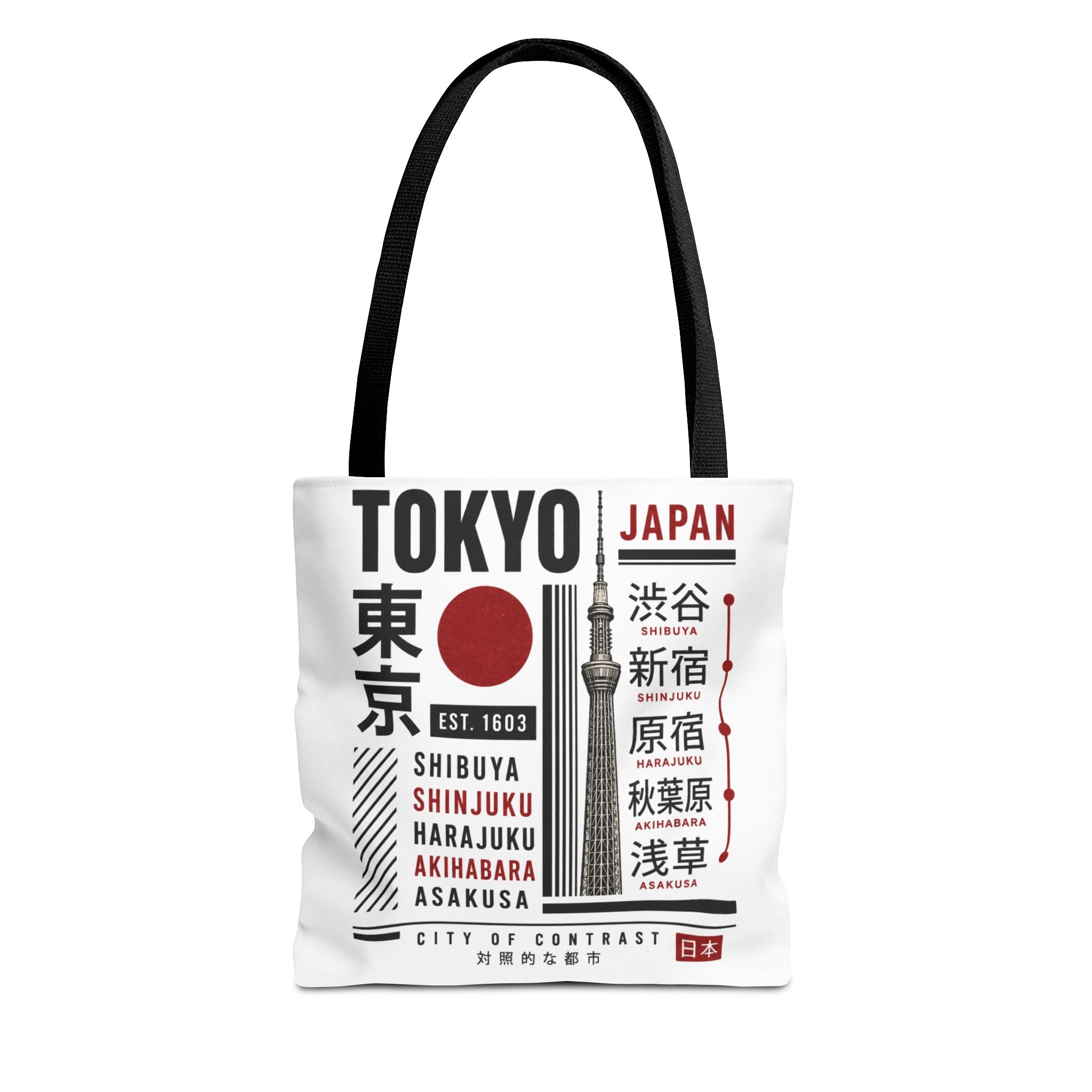 Tokyo Japan Graphic Tote Bag — Shibuya Shinjuku Harajuku Akihabara Asakusa Design