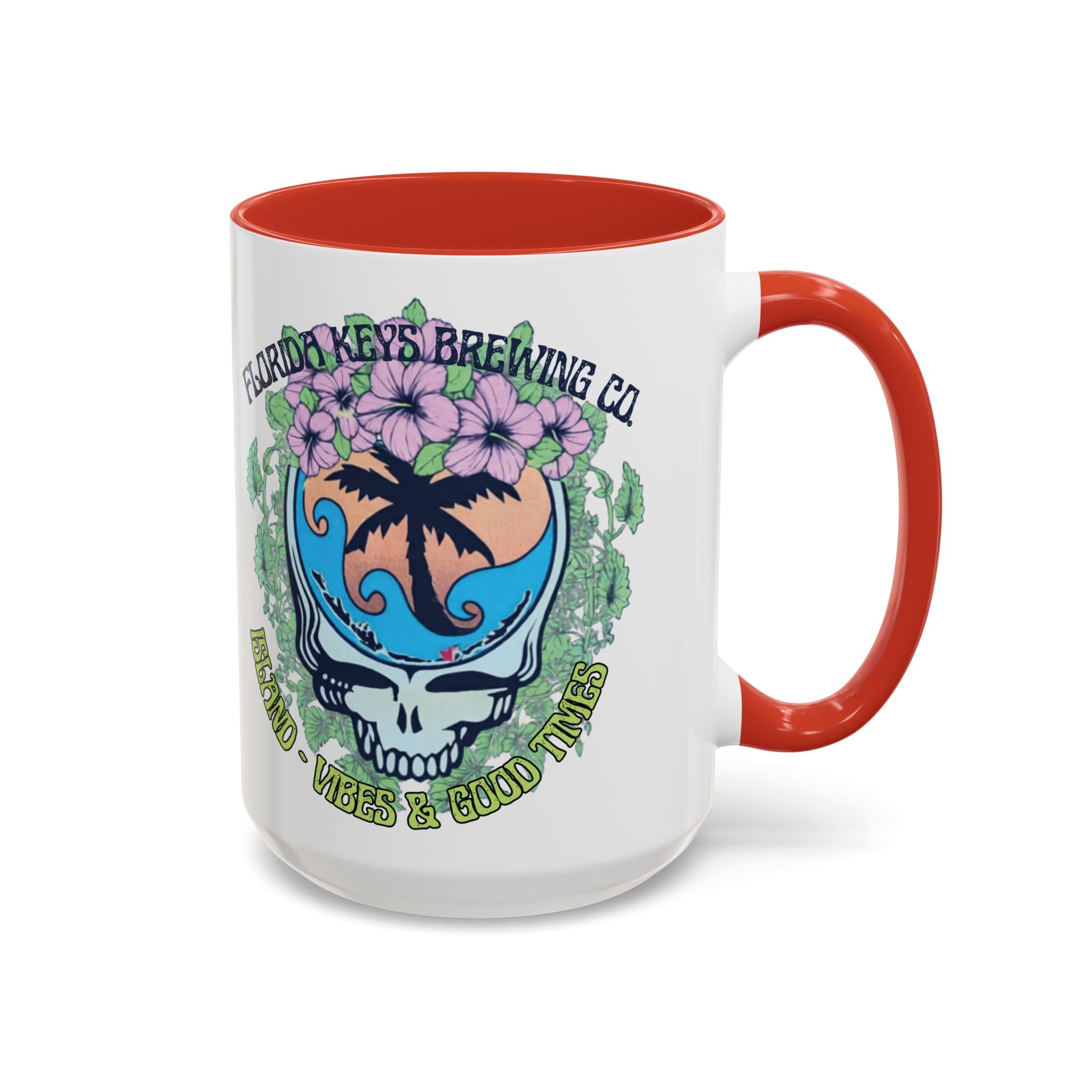Coffee Mug — Tropical Island Vibes & Good Times Skull Design Key West Florida