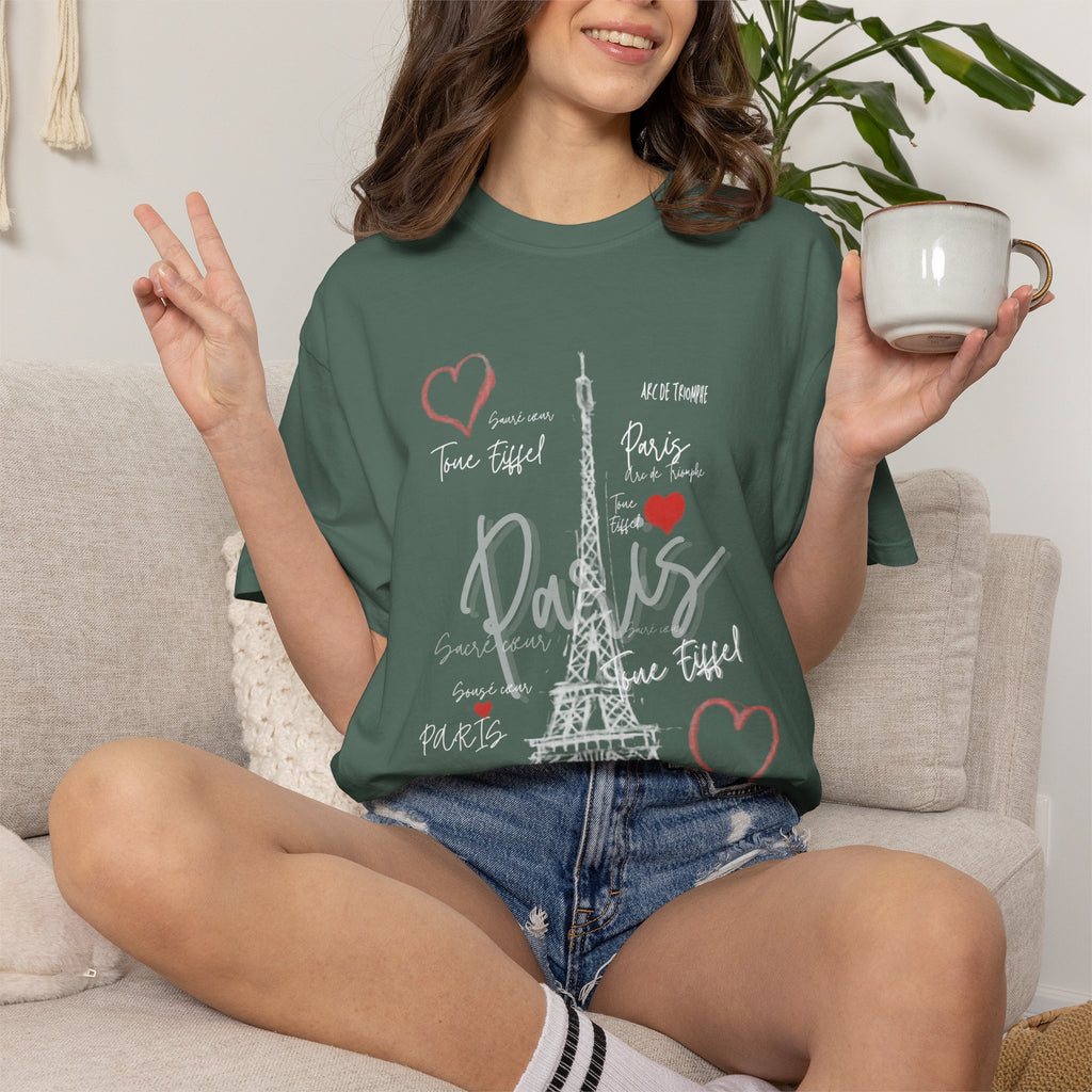 Paris Eiffel Tower T-Shirt — Romantic Heart Travel Tee