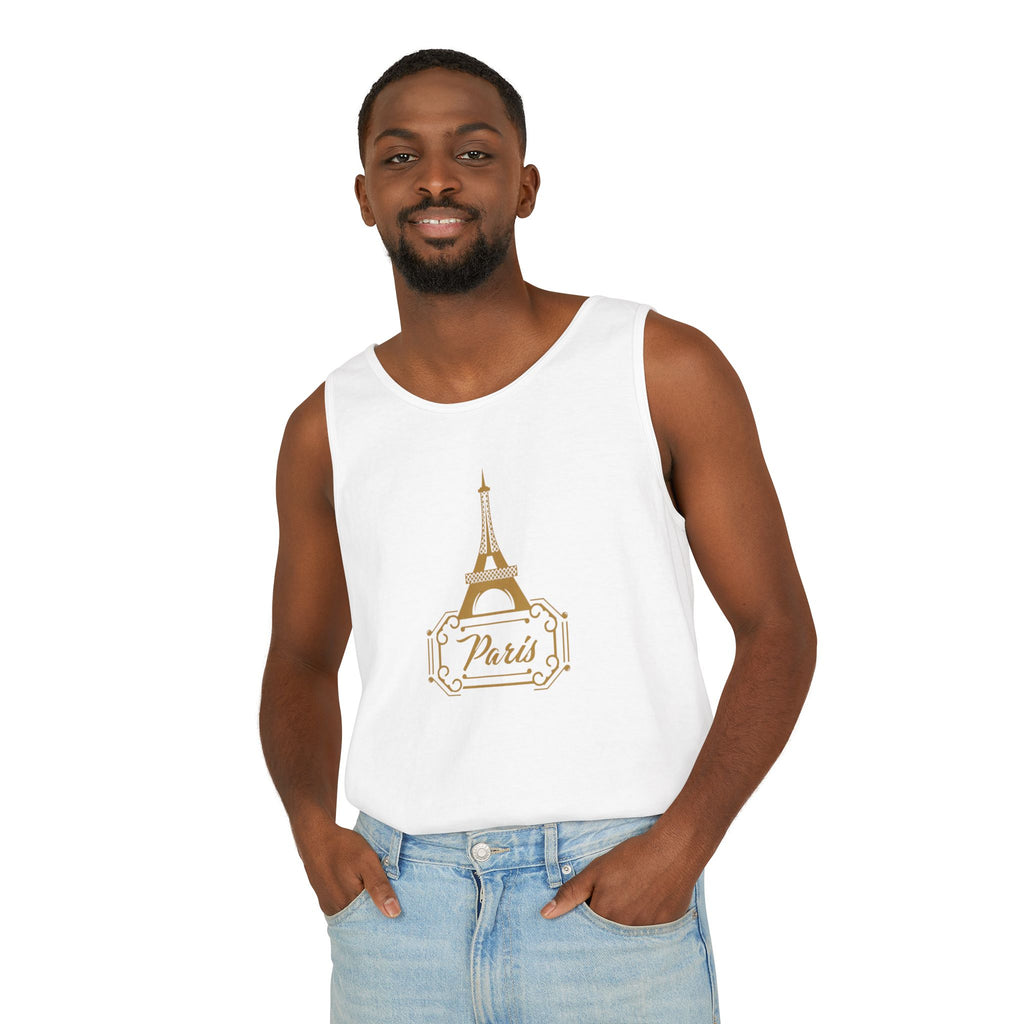 Paris Eiffel Tower Tank Top — Elegant Gold Paris Graphic