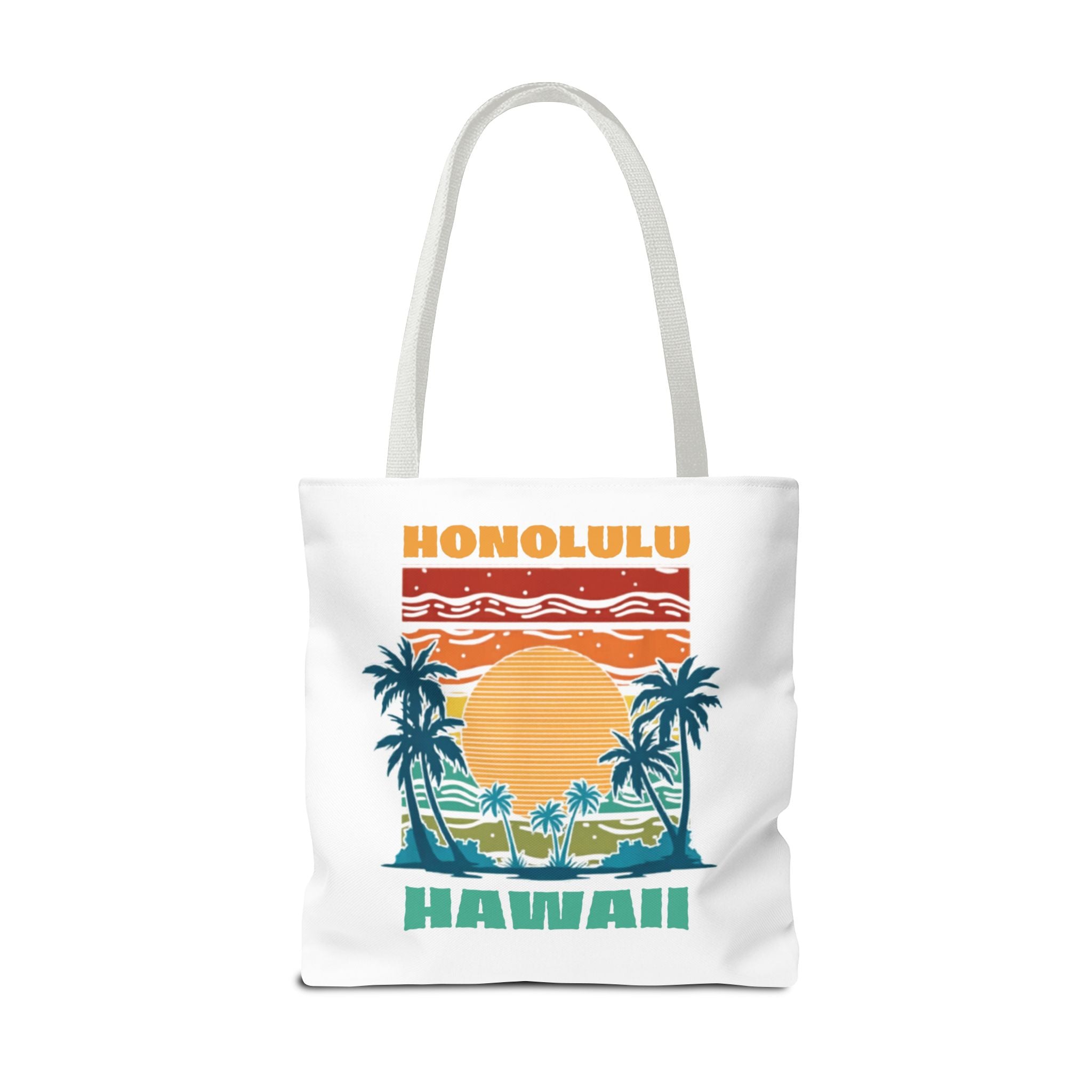 Honolulu Hawaii Sunset Tote Bag – Vintage Palm Beach Vacation Tote
