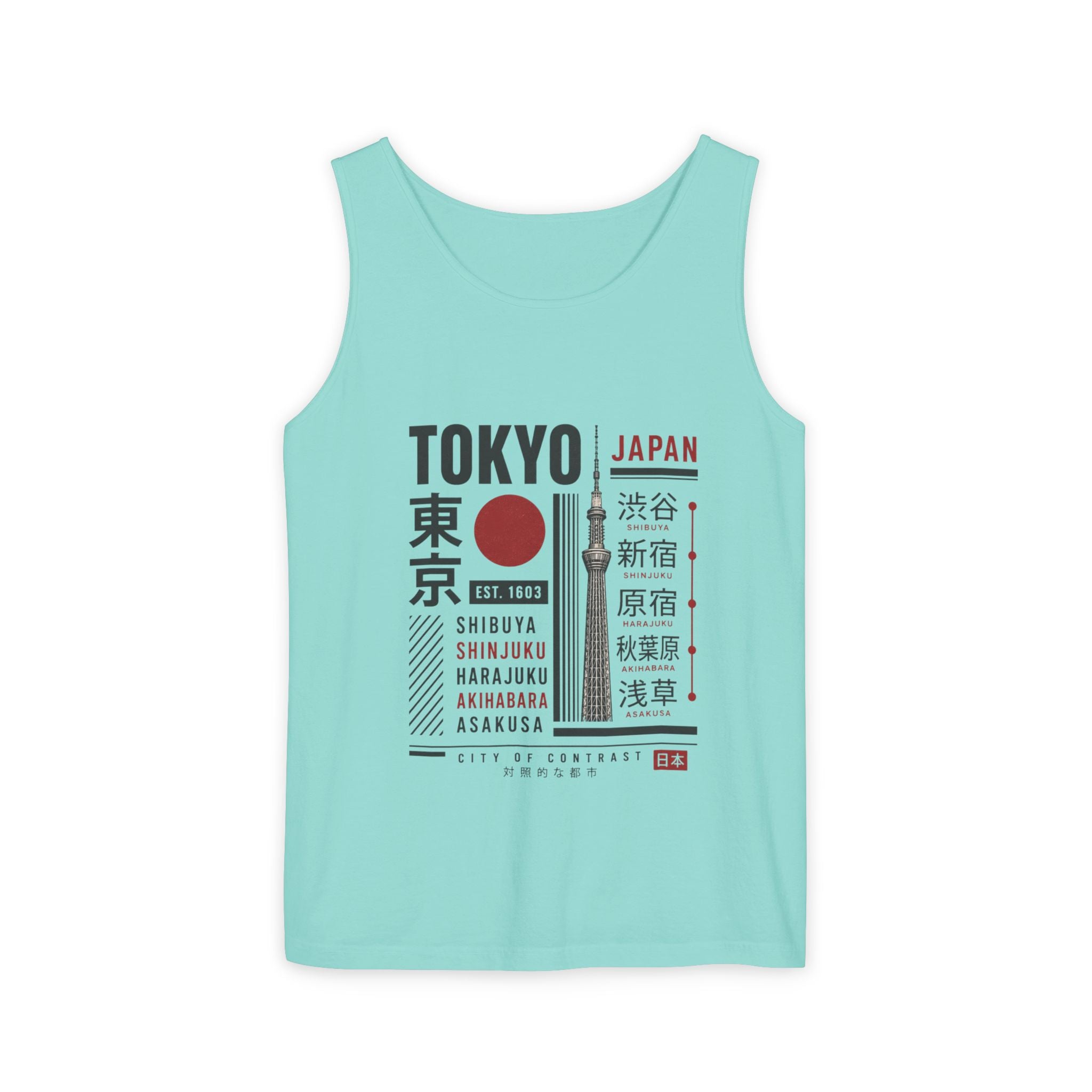 Tokyo Japan Graphic Tank Top — Japanese City Kanji Travel Tee