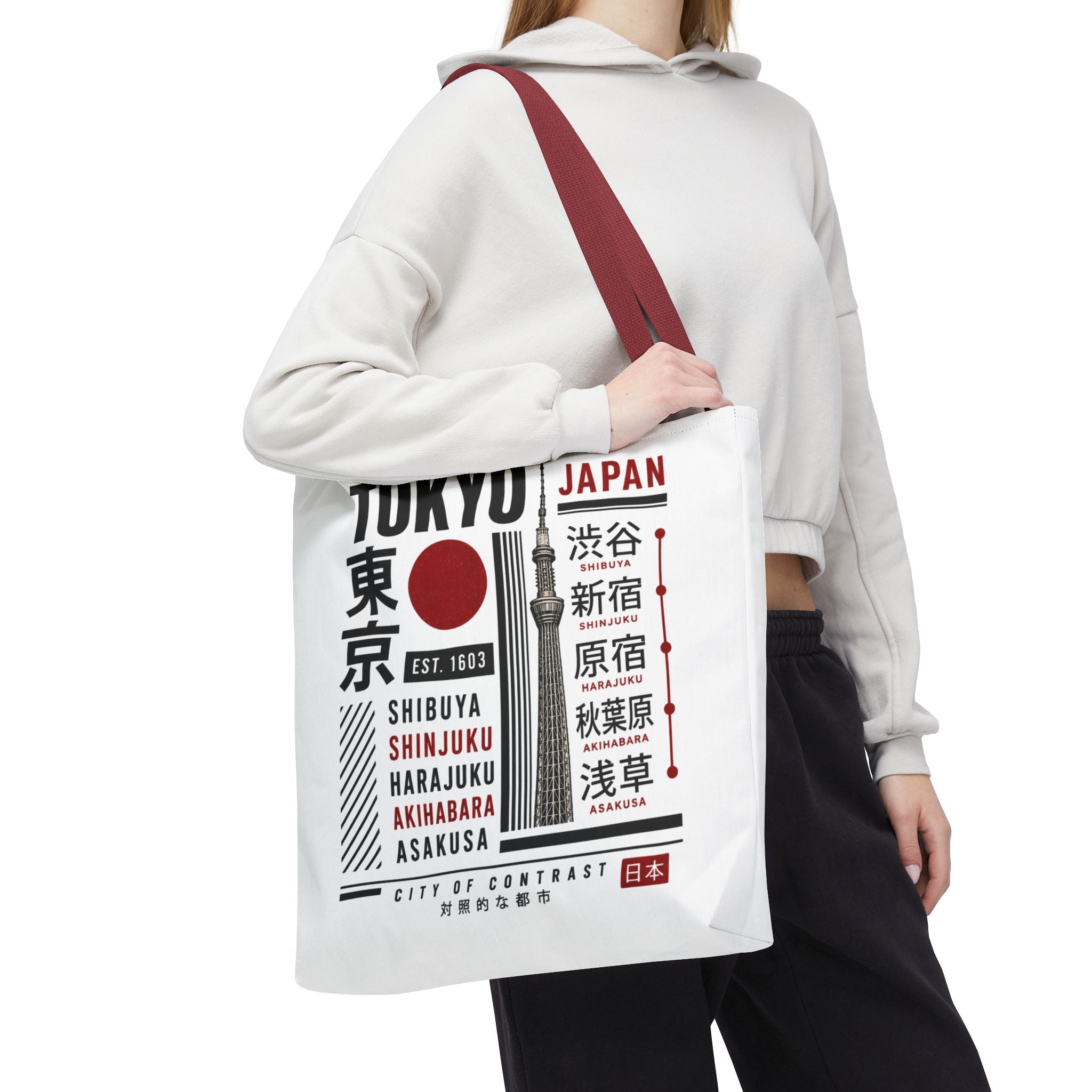 Tokyo Japan Graphic Tote Bag — Shibuya Shinjuku Harajuku Akihabara Asakusa Design