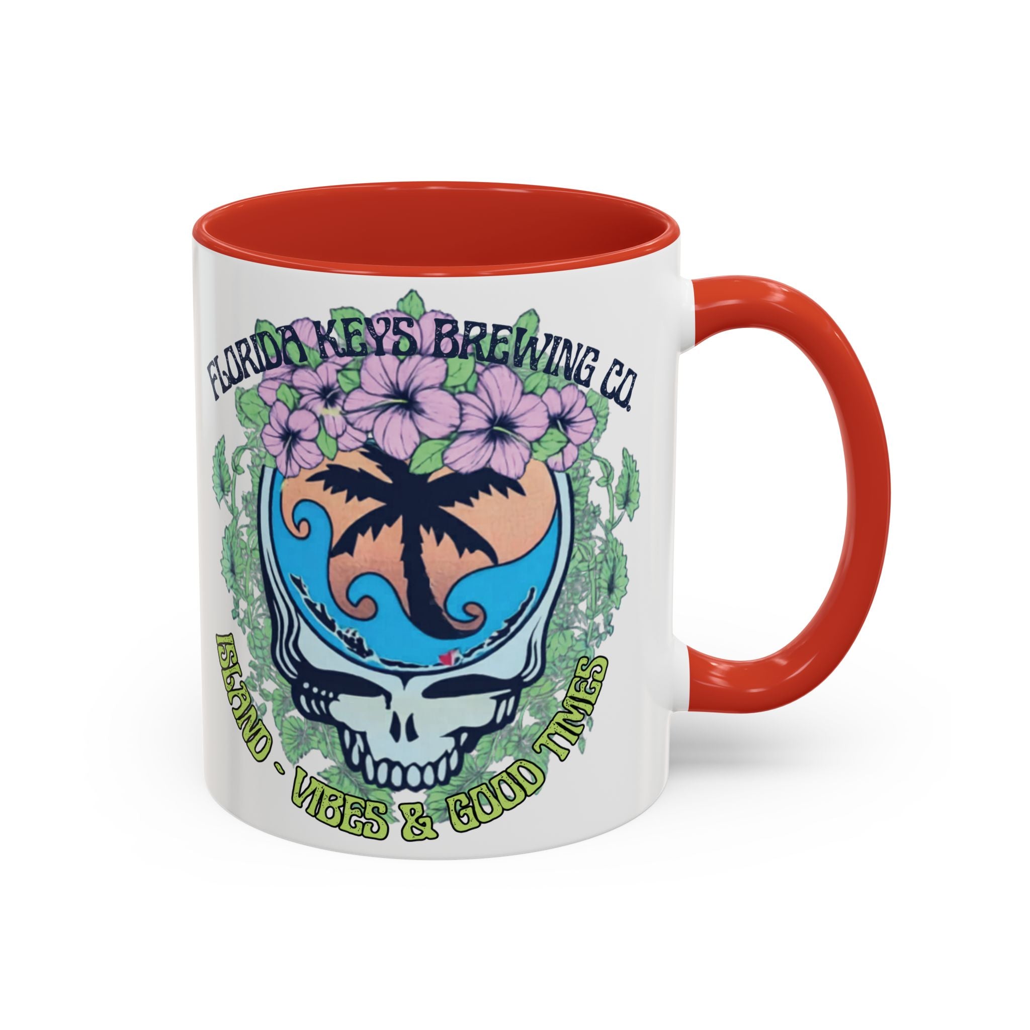 Coffee Mug — Tropical Island Vibes & Good Times Skull Design Key West Florida